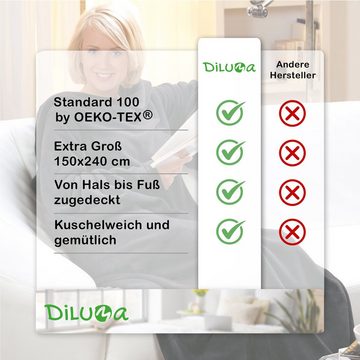 Wohndecke XXL Ärmeldecke 150x240 cm Anthrazit - Kuscheldecke mit Ärmeln, DILUMA, Tragbare Decke, Kuschelweich & Warm, TV Decke für Couch & Sofa