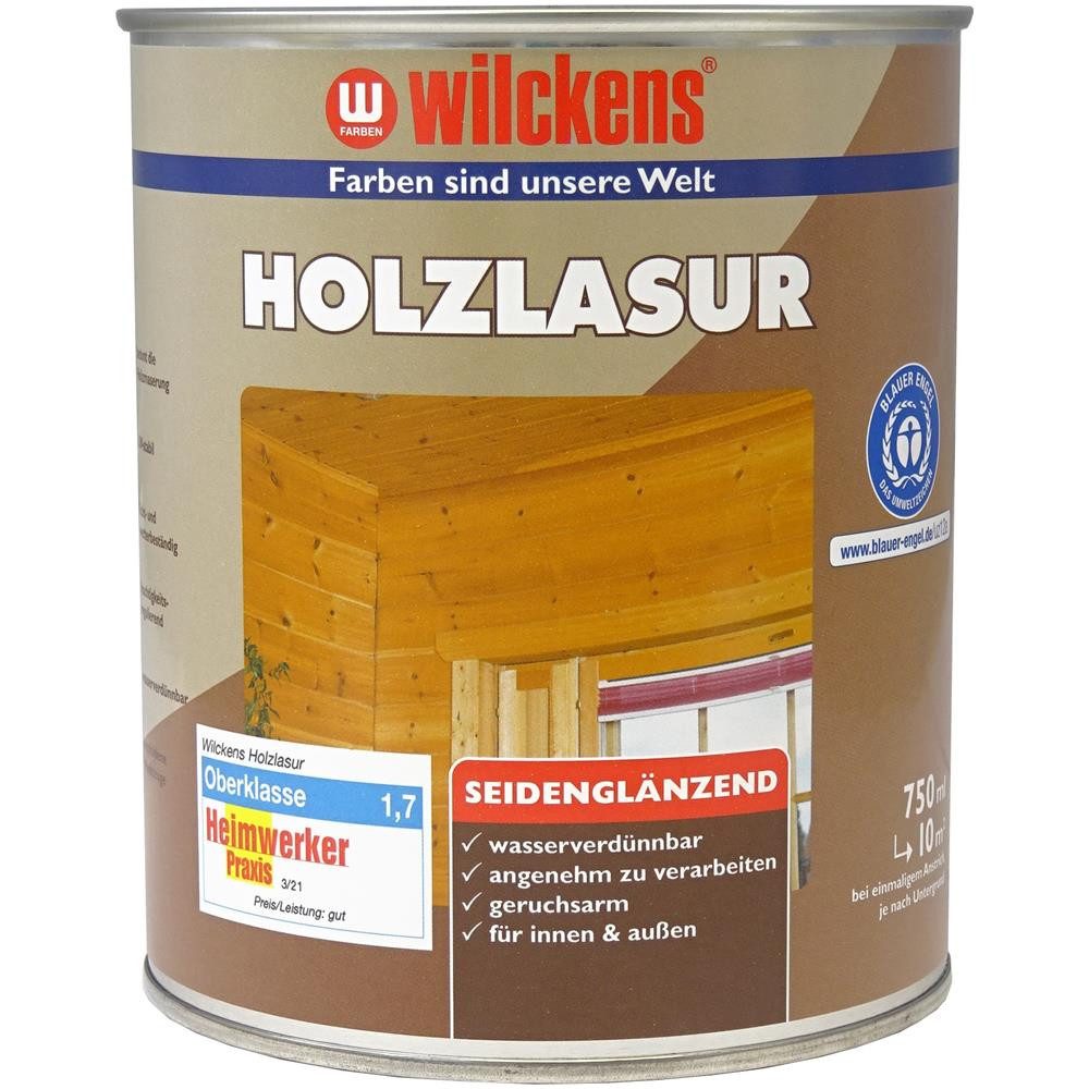 Wilckens Farben Holzschutzlasur Holzlasur LF, seidenglänzend, Weiß, 750 ml