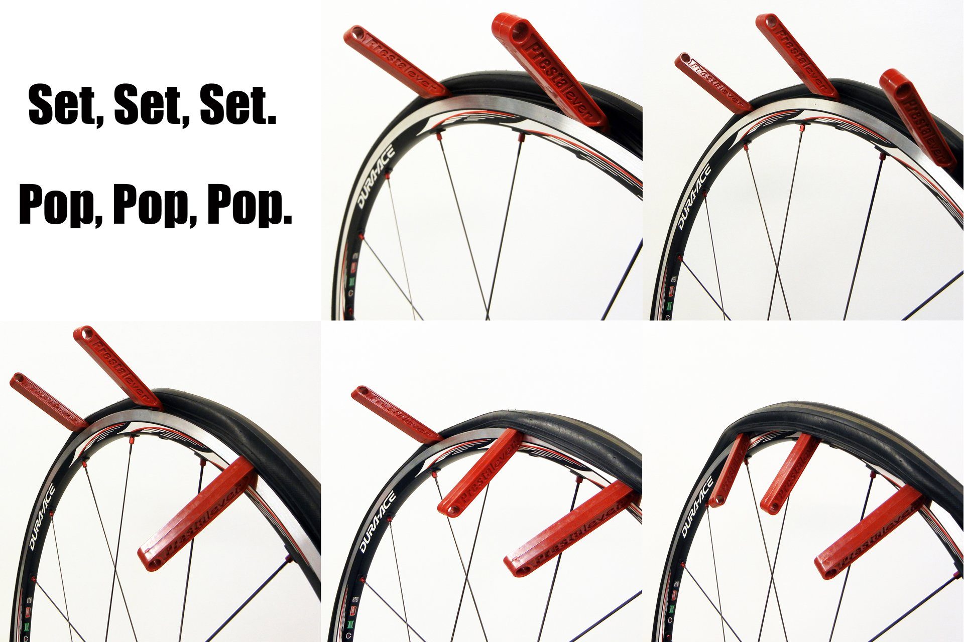 Prestacycle Fahrradwerkzeugset Prestalever II Reifenheber, für Reigen geeignet alle rot (1-St)