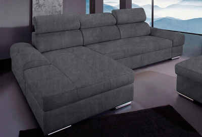 sit&more Ecksofa Broadway L-Form, mit verstellbaren Kopfteilen, wahlweise mit Bettfunktion