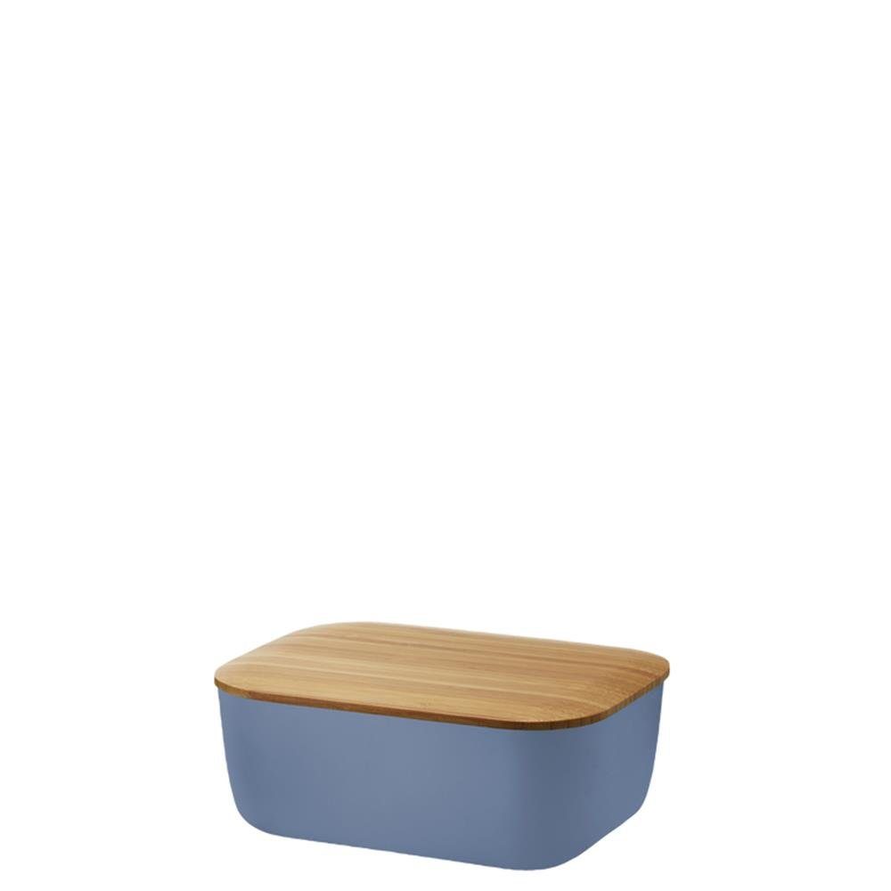 RIG-TIG Butterdose BOX-IT, Dunkelblau, mit Deckel aus Bambus