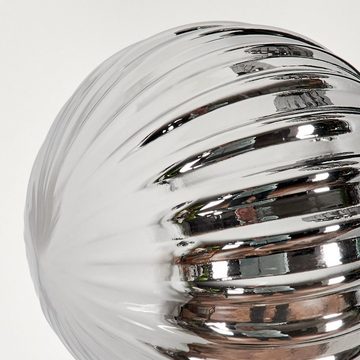 hofstein Stehlampe Stehlampe aus Metall/Riffelglas in Schwarz/Rauchfarben, ohne Leuchtmittel, Leuchte mit Glasschirmen (10cm), Fußschalter, 5xG9, ohne Leuchtmittel