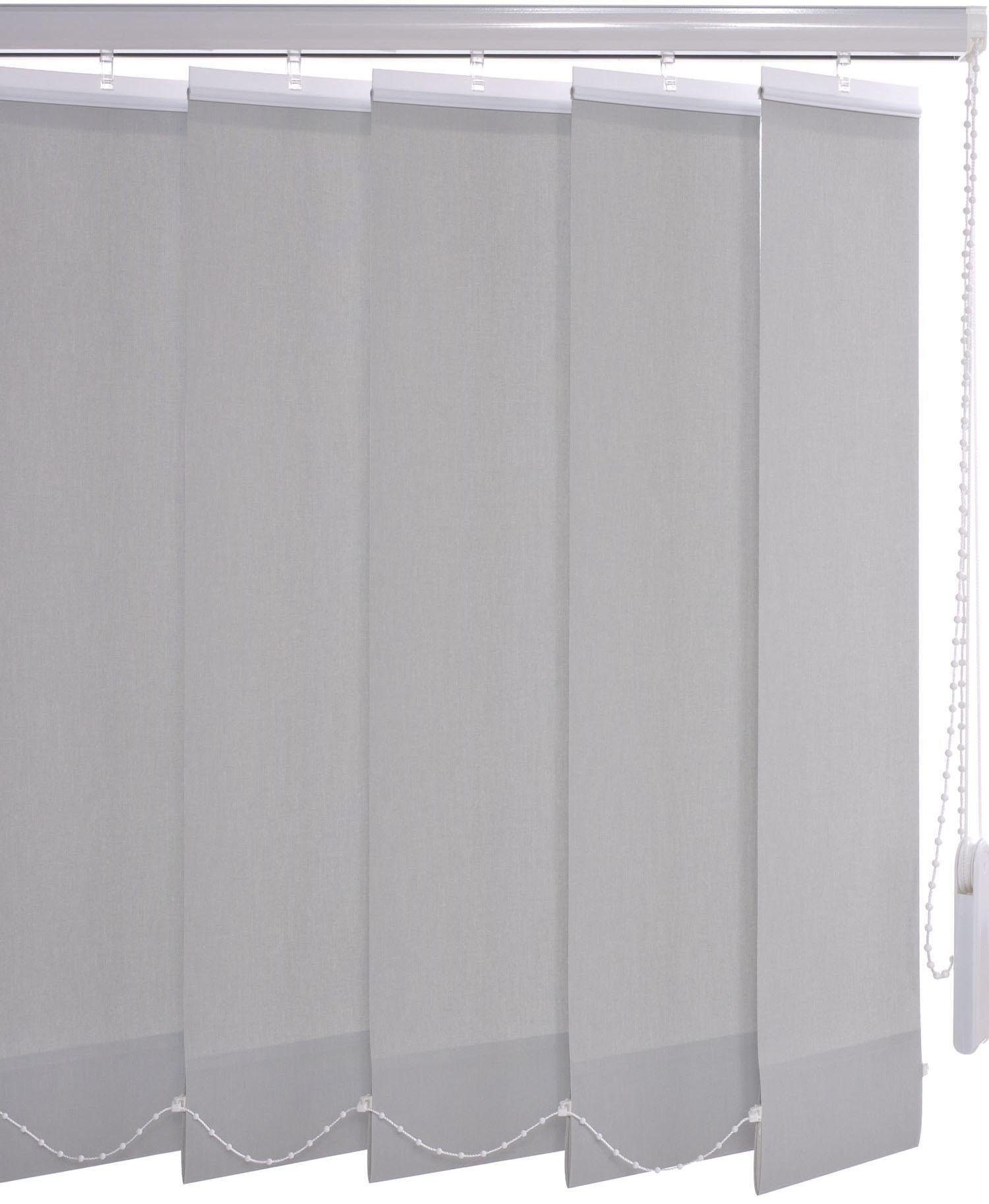 Lamellenvorhang Vertikalanlage 127 mm, Bohren hellgrau mit Liedeco