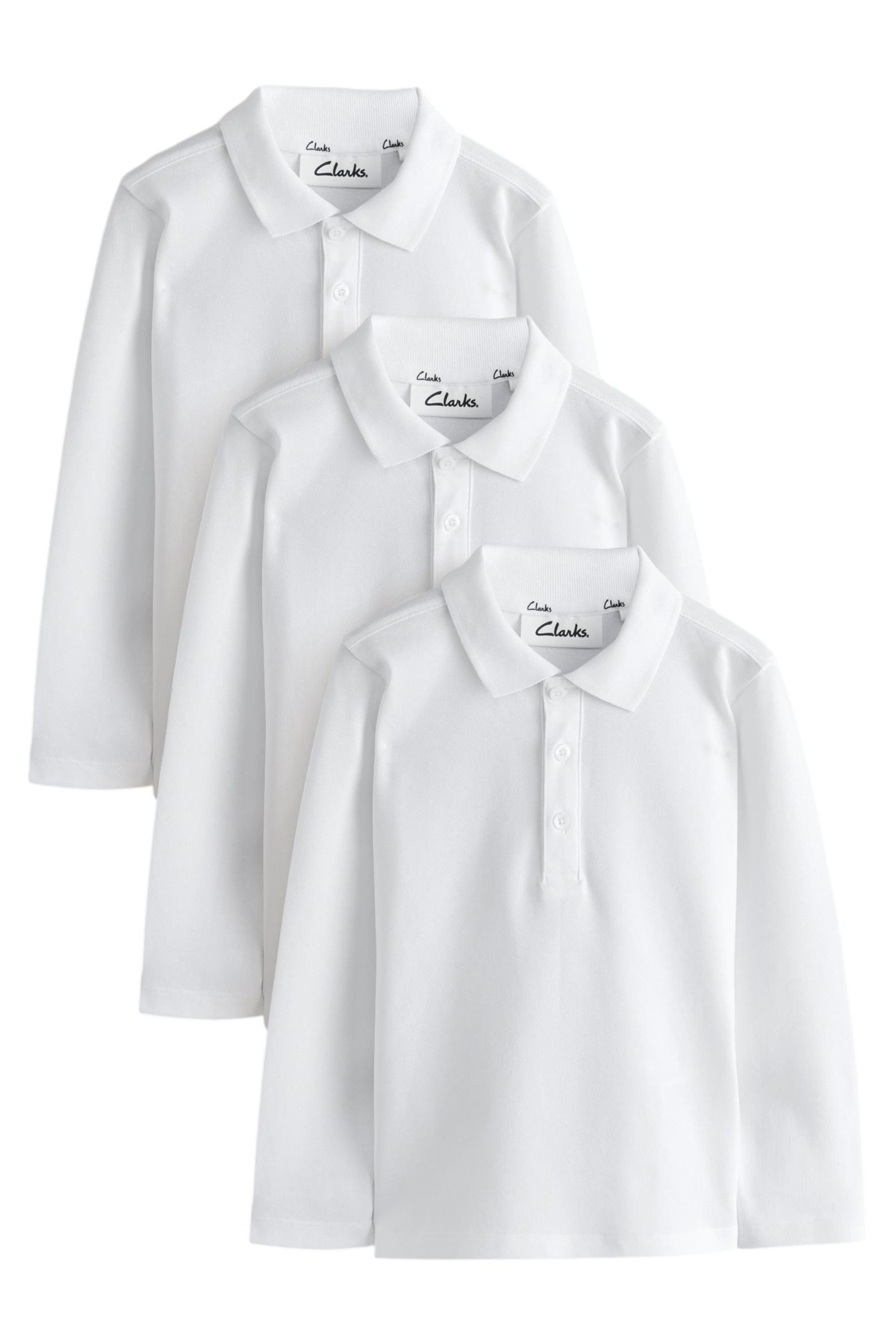 Langarm-Poloshirt Clarks Langarm-Poloshirts für die Schule 3er-Pack