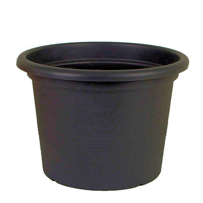 Spetebo Blumentopf Kunststoff Pflanztopf CAMPANULA in anthrazit (Stück, 1 St., Pflanzschale), schwarzer Pflanzkübel mit Wasserablauf