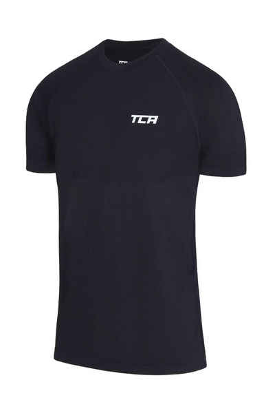 TCA T-Shirt TCA Herren SuperKnit Laufshirt - Schwarz, M (1-tlg)