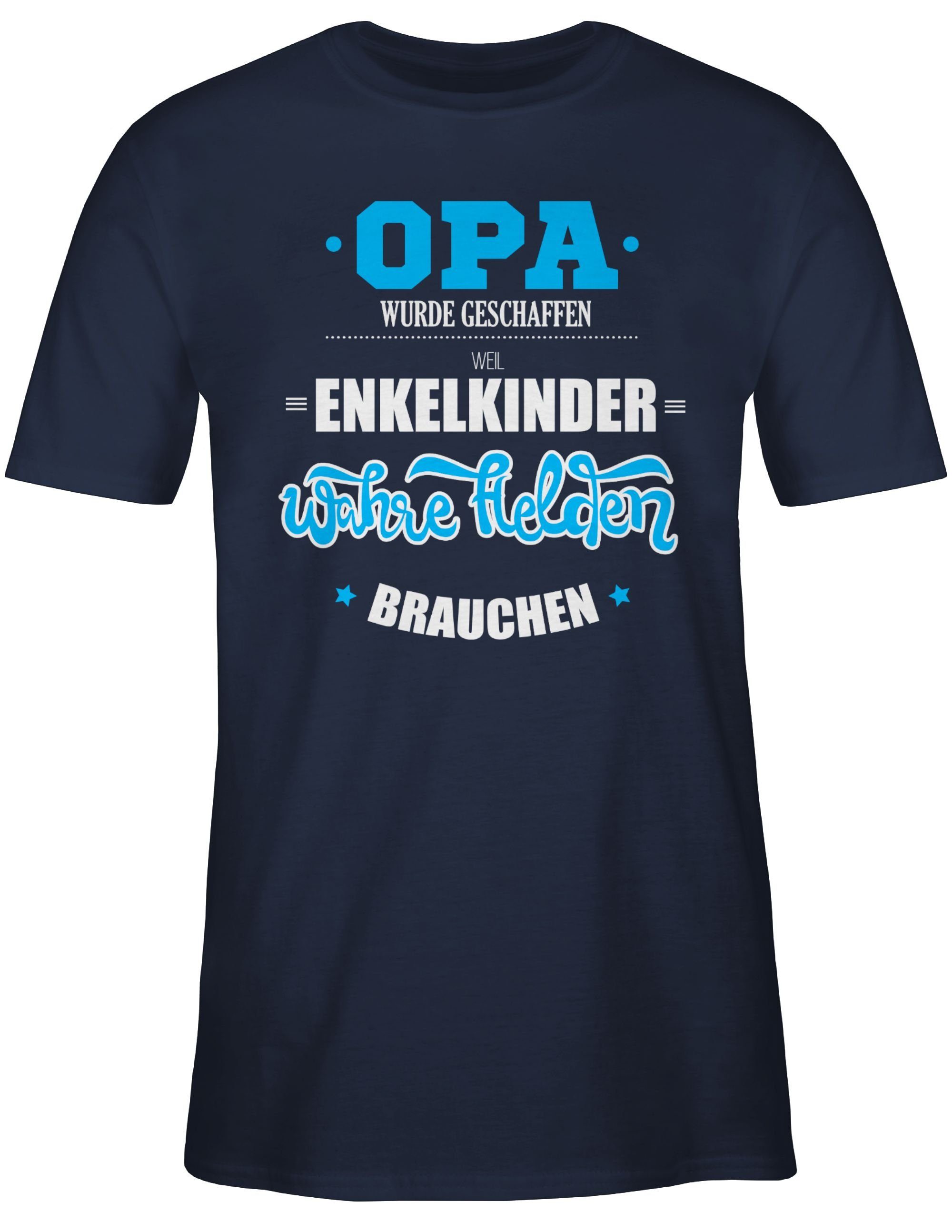 Opa Shirtracer Geschenke geschaffen wurde Navy Opa 2 T-Shirt Blau