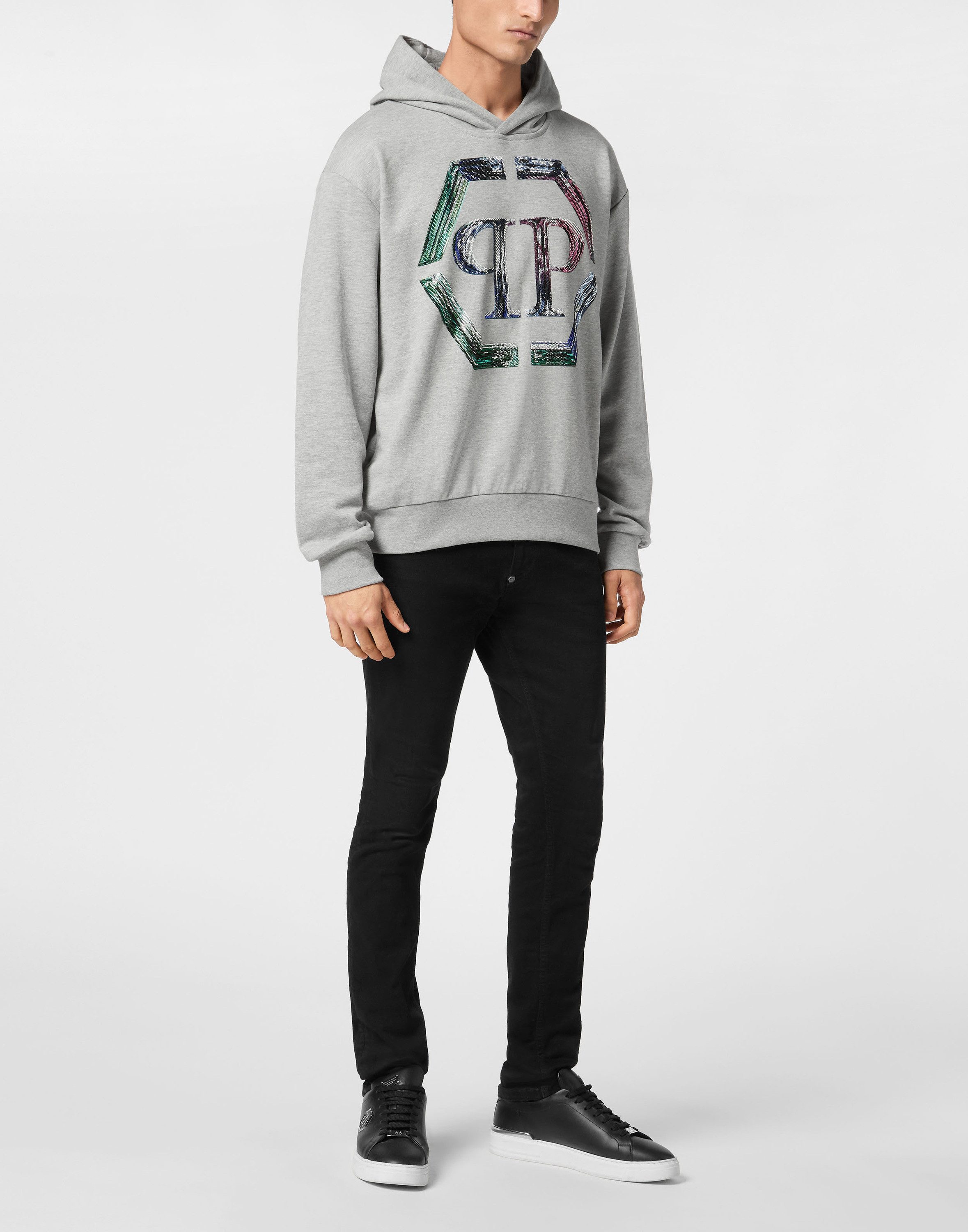PHILIPP PLEIN Sweatshirt Hexagon Mit Schmucksteinen