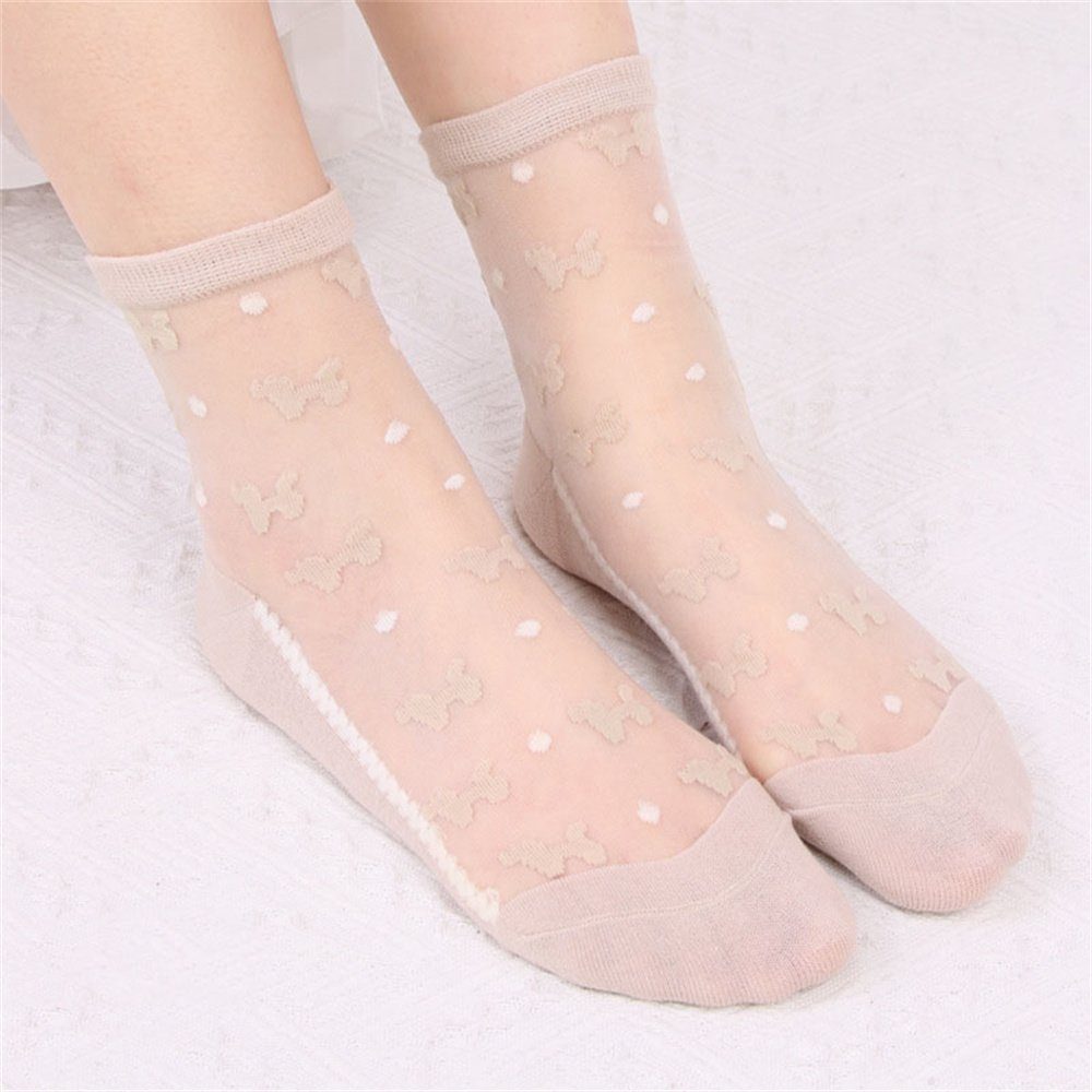 Damen-Sommer-Kristall-Socken, DÖRÖY kurze durchsichtige 6er-Set, Socken Socken