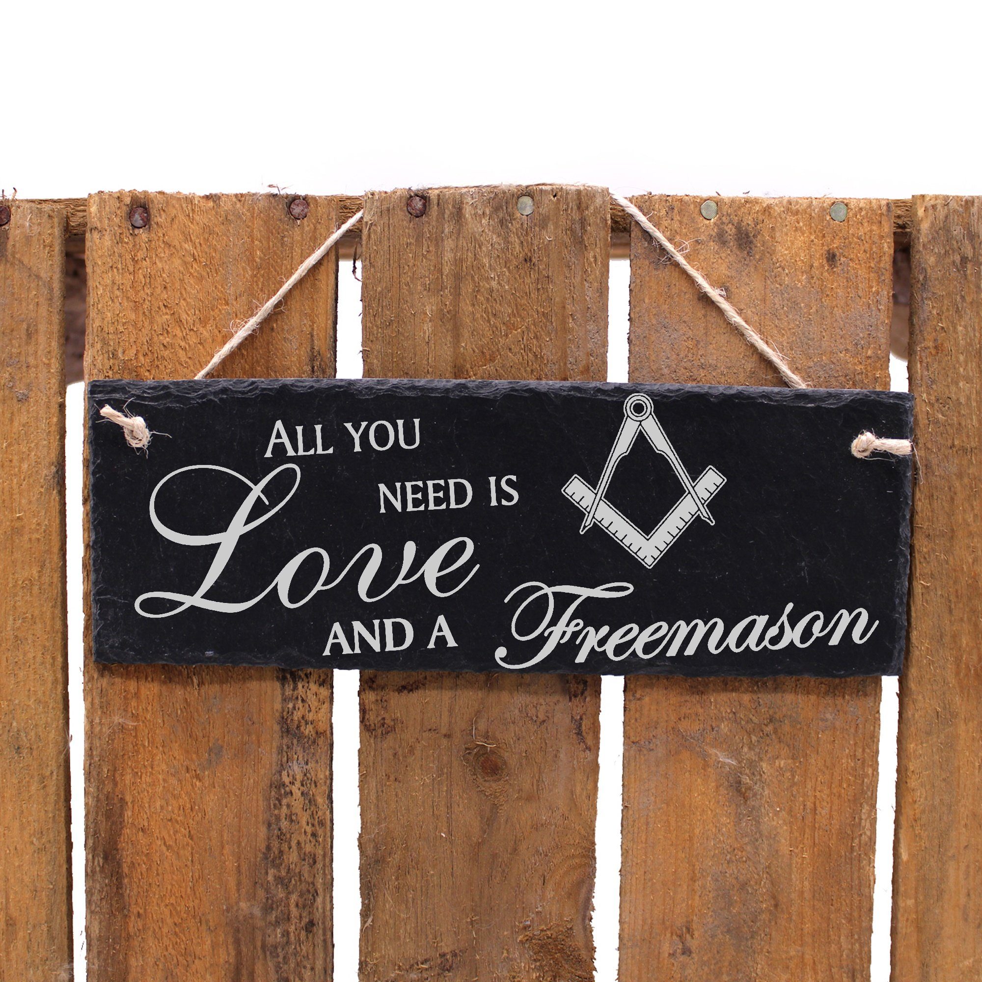 Dekolando Hängedekoration Freimaurer 22x8cm All is Freemason you need a Love and