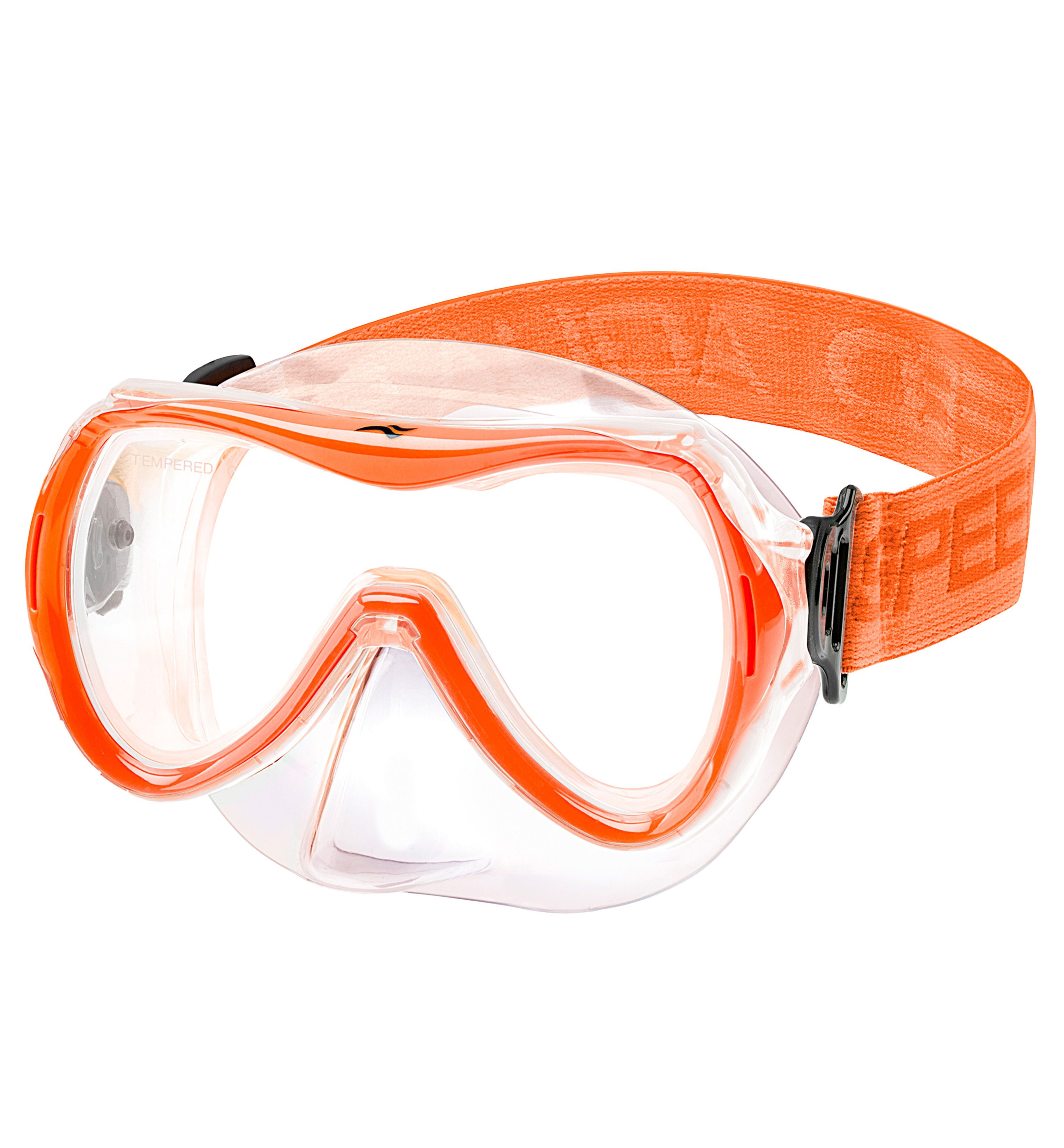 Aqua Speed Schnorchel ALIZE FS Tauchmaske für Kinder Kindertauchmaske Stoffband (Sicher, Bequem und Perfekt für Kleine Unterwasser-Abenteurer), Taucherbrille Kind Stoff-Kopfband Einzellinse