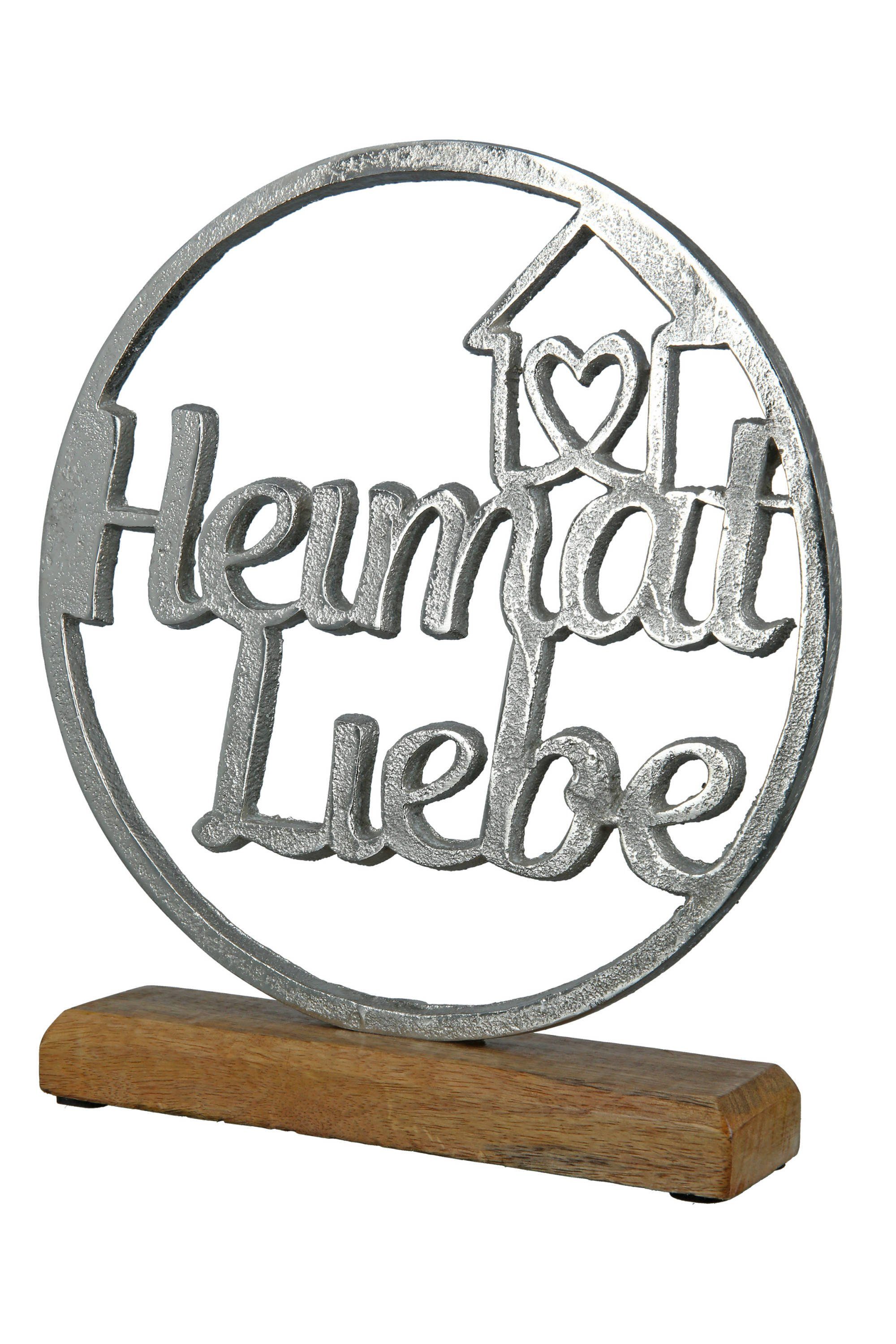 Dekoobjekt aus HEIMATLIEBE, Schriftzug Aluminium Living GMD "Heimatliebe"