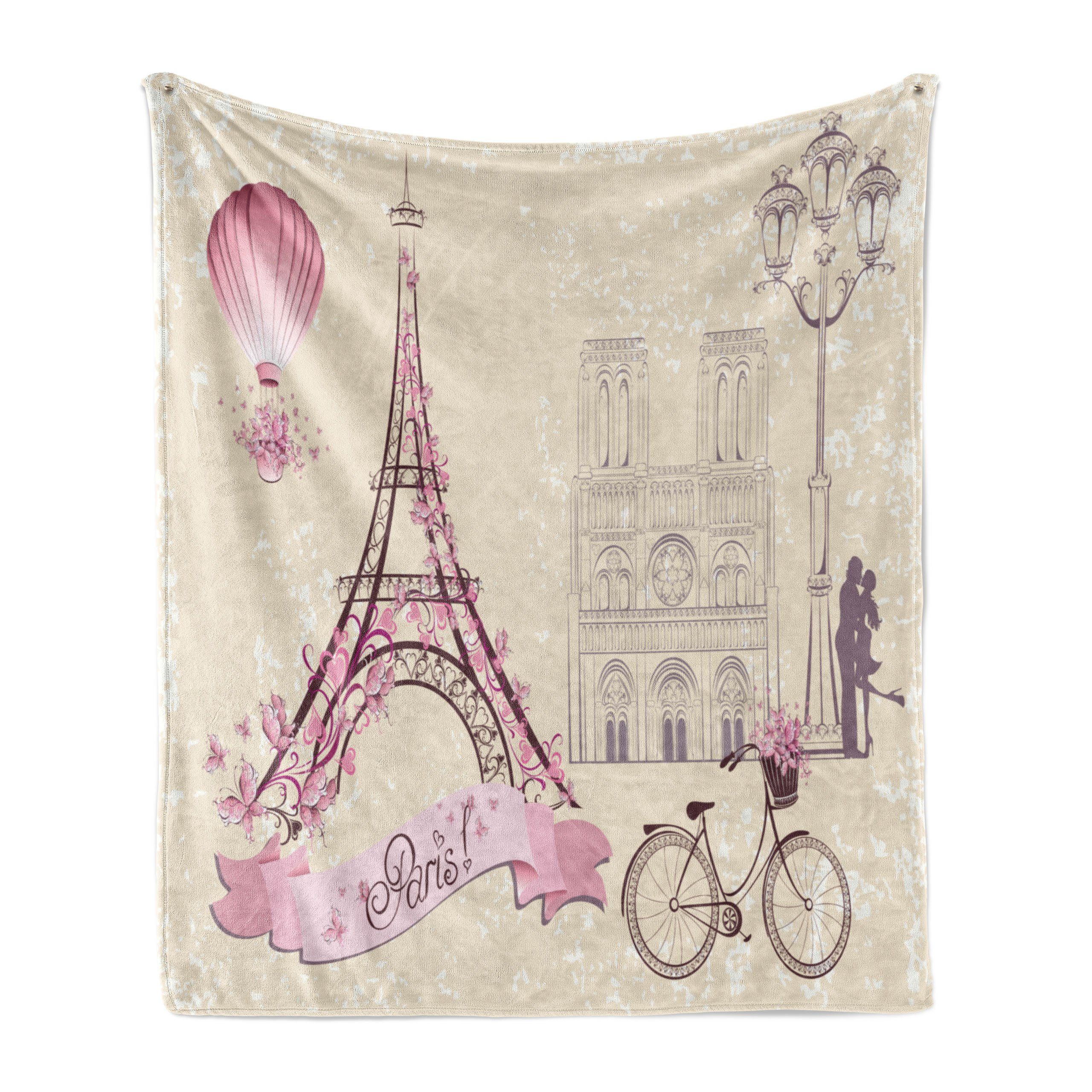 Plüsch Eiffel Floral Wohndecke und Paris Abakuhaus, Gemütlicher Außenbereich, Innen- für Paris den