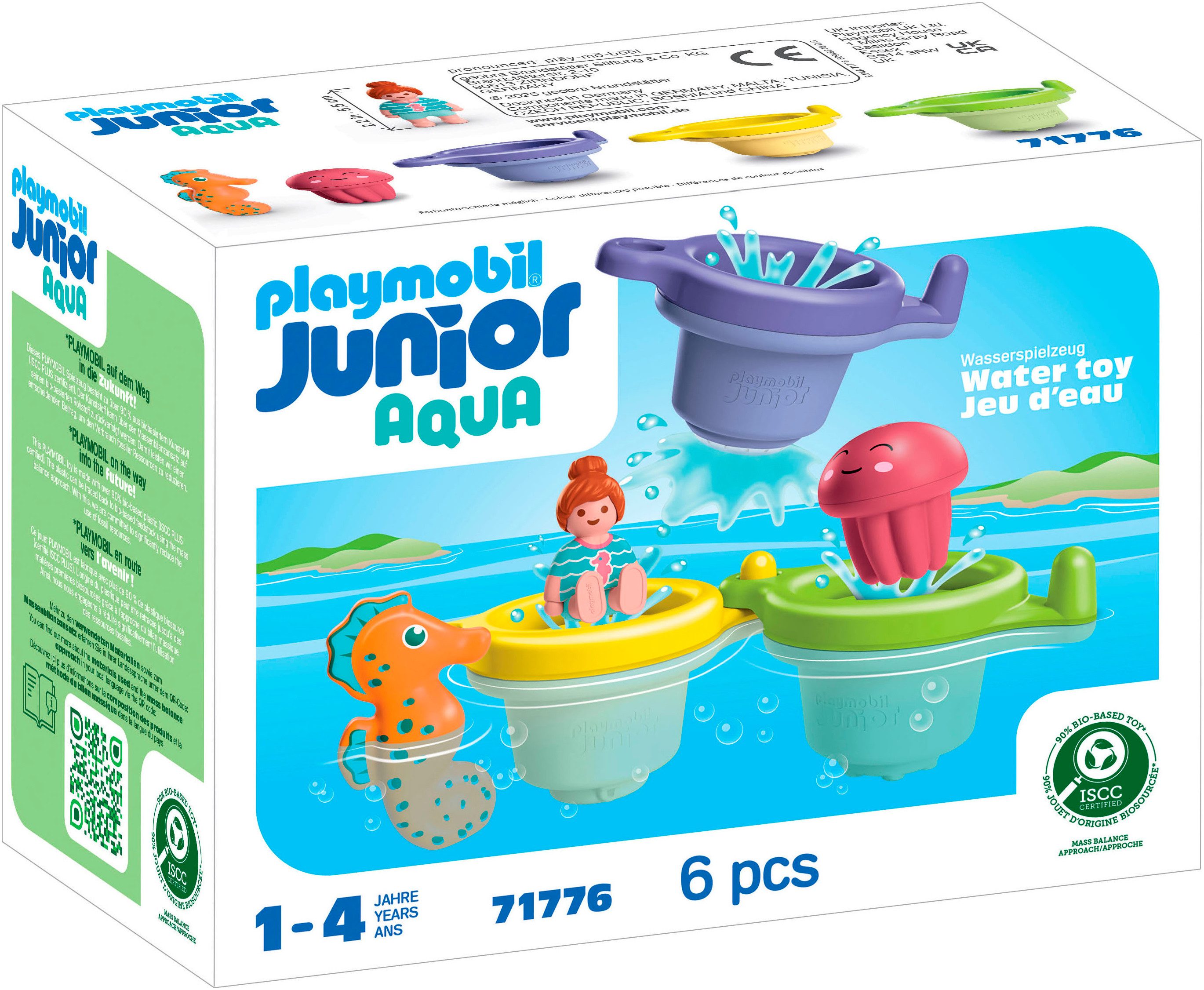 Playmobil® Schwimmbecher mit Wasserspaß (71776), Junior Aqua Konstruktions-Spielset, (6 St), Badespielzeug; Made in Europe