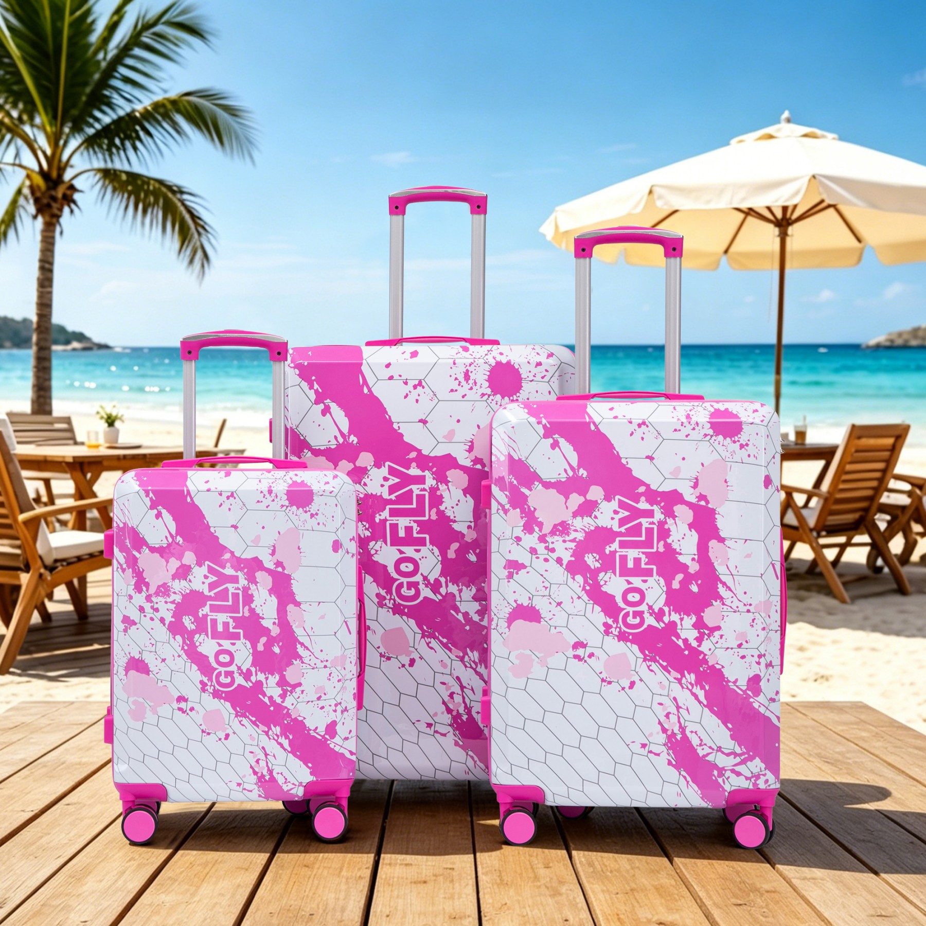 LVHOM Hartschalen-Trolley Reisekomplettset, 3-St. 20"/24"/28" & einzeln erhältlich. wasserdicht, Leise stoßdämpfende Rädern. Kurztrip,Familienurlaub,Langstreckenreise