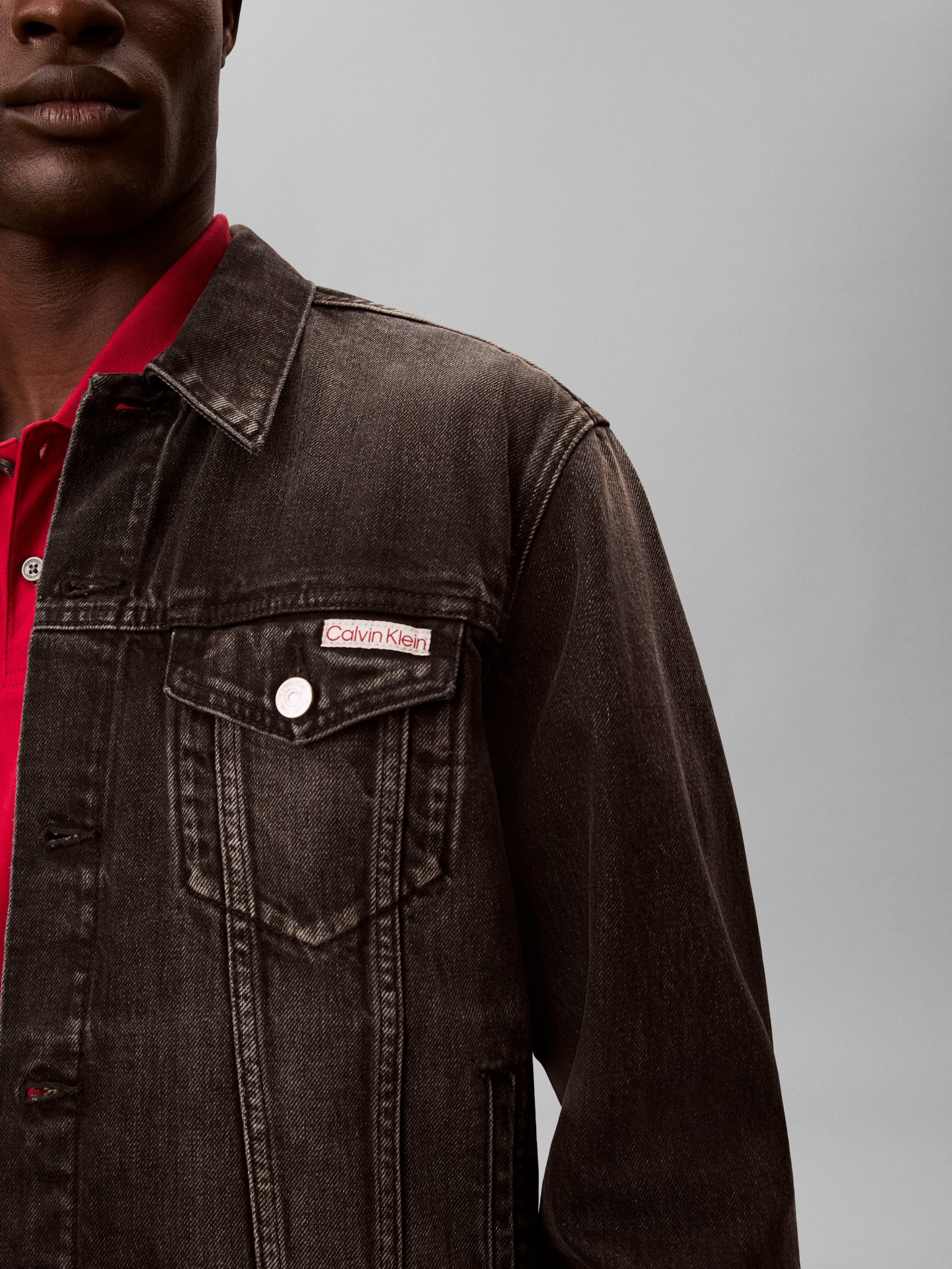 Calvin Klein Jeans Jeansjacke Regular fit mit Rundhalsausschnitt