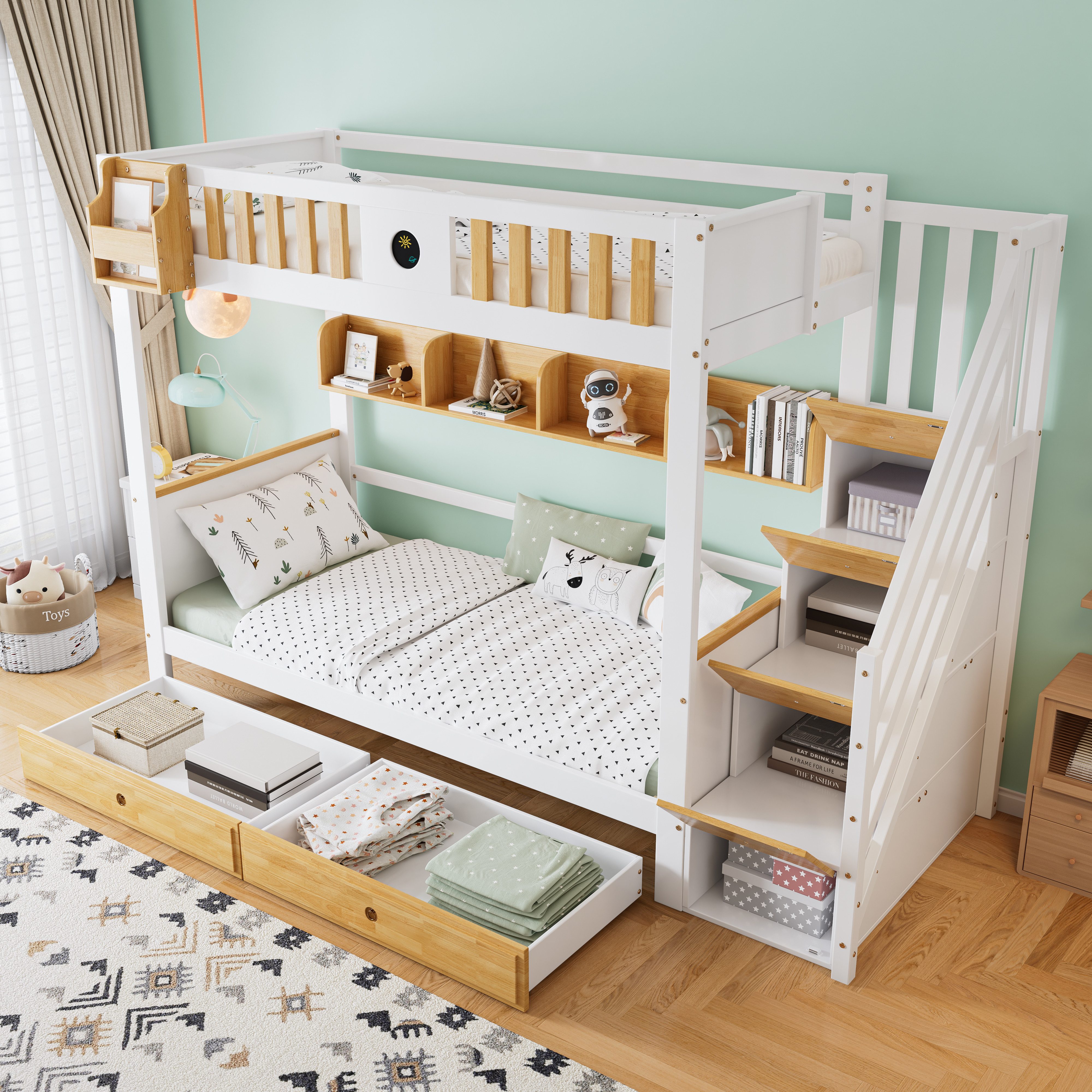 HAUSS SPOLE Etagenbett 90x200cm mit Stauraumtreppe, günstig online kaufen
