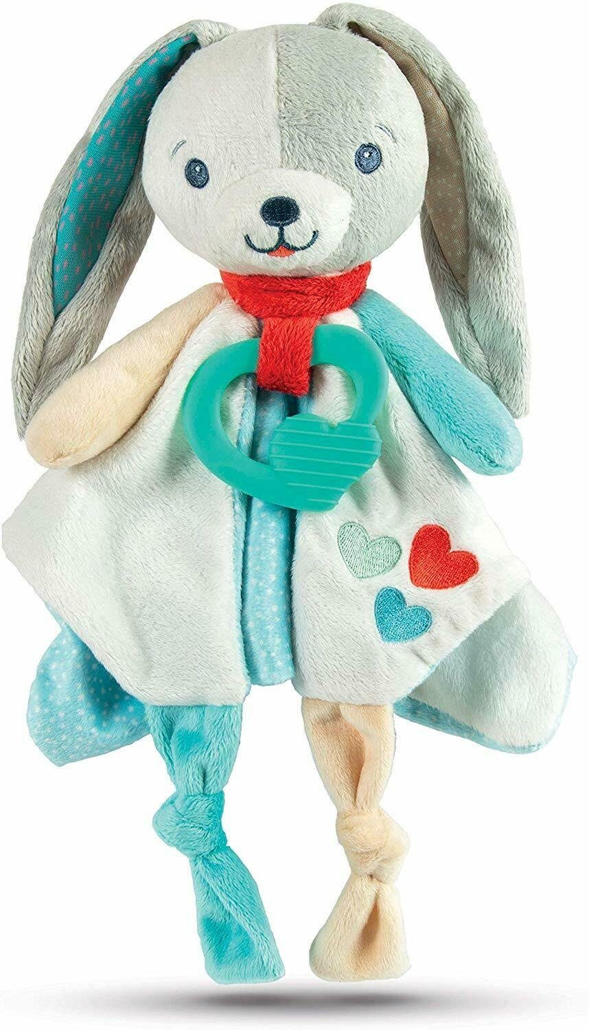 Babydecke Kaninchen Kuscheltier Play With Me 29 cm grau Babyspielzeug, Clementoni®