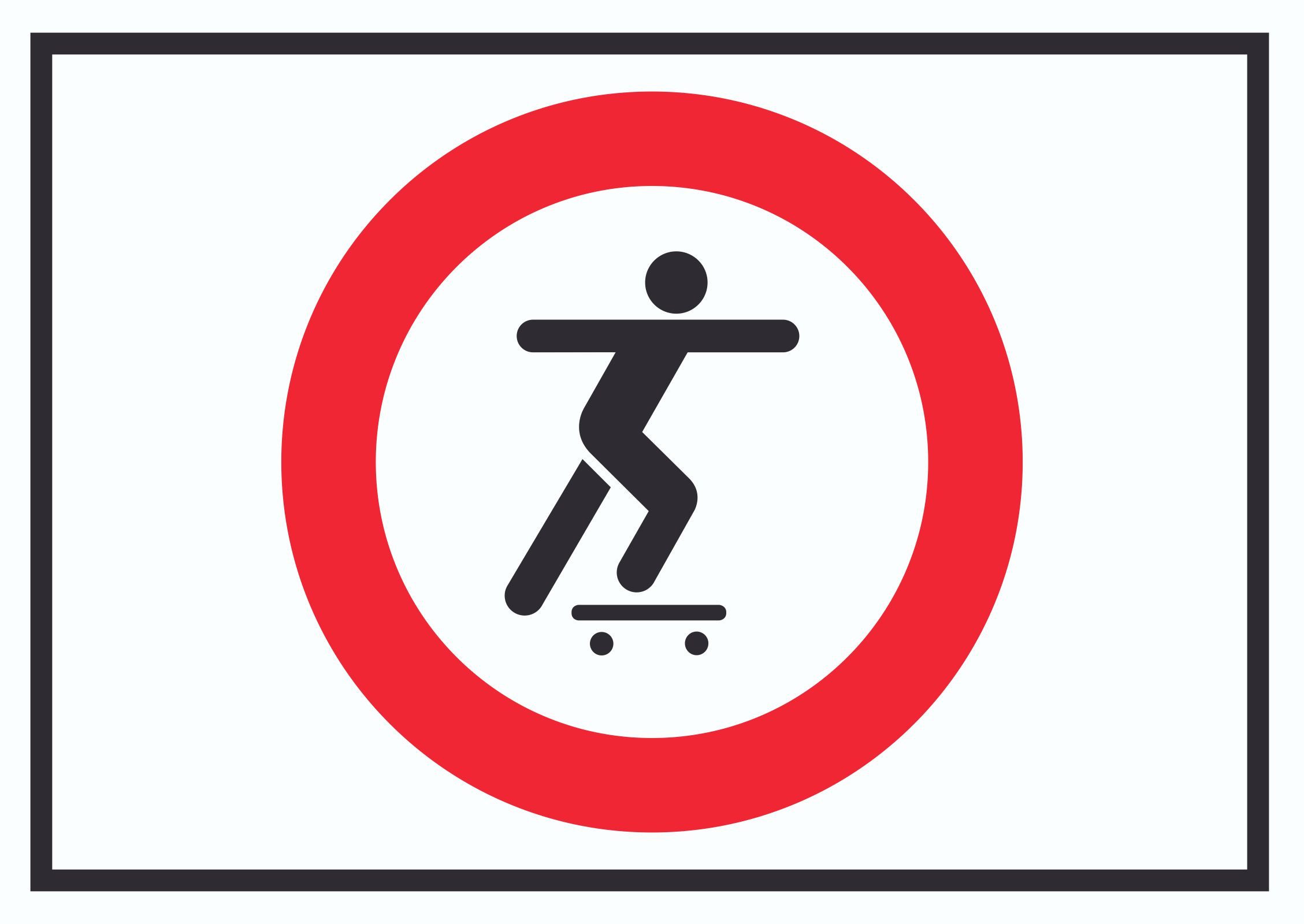 HB-Druck Hinweisschild Skateboard fahren verboten Symbol Schild, wetterfest, stabil, UV-beständig, kratzfest