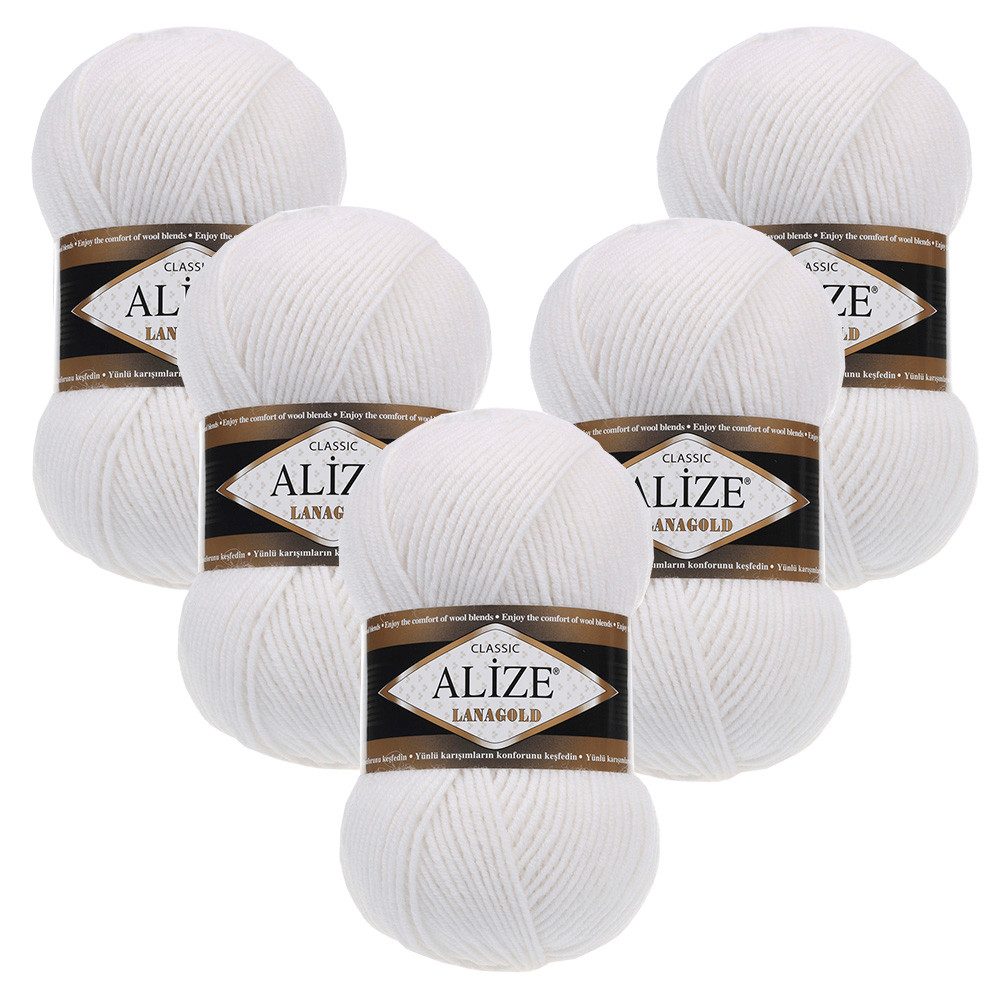 Alize 5 x ALIZE Lanagold Häkelwolle, 240 m, Handstrickgarn,Yarn,Strickgarn,Häkeln