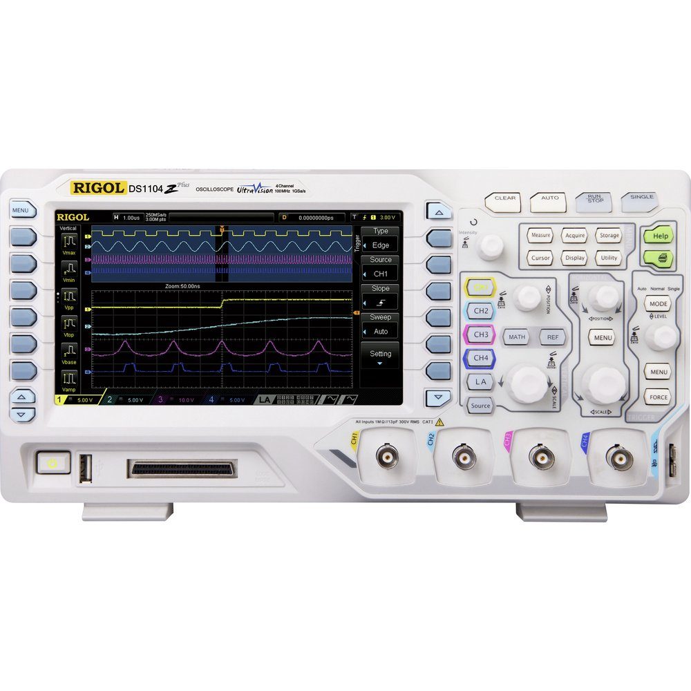Rigol Spannungsprüfer Rigol DS1104Z-S Plus Digital-Oszilloskop 100 MHz 4-Kanal 1 GSa/s 24 M, (DS1104Z-S Plus)