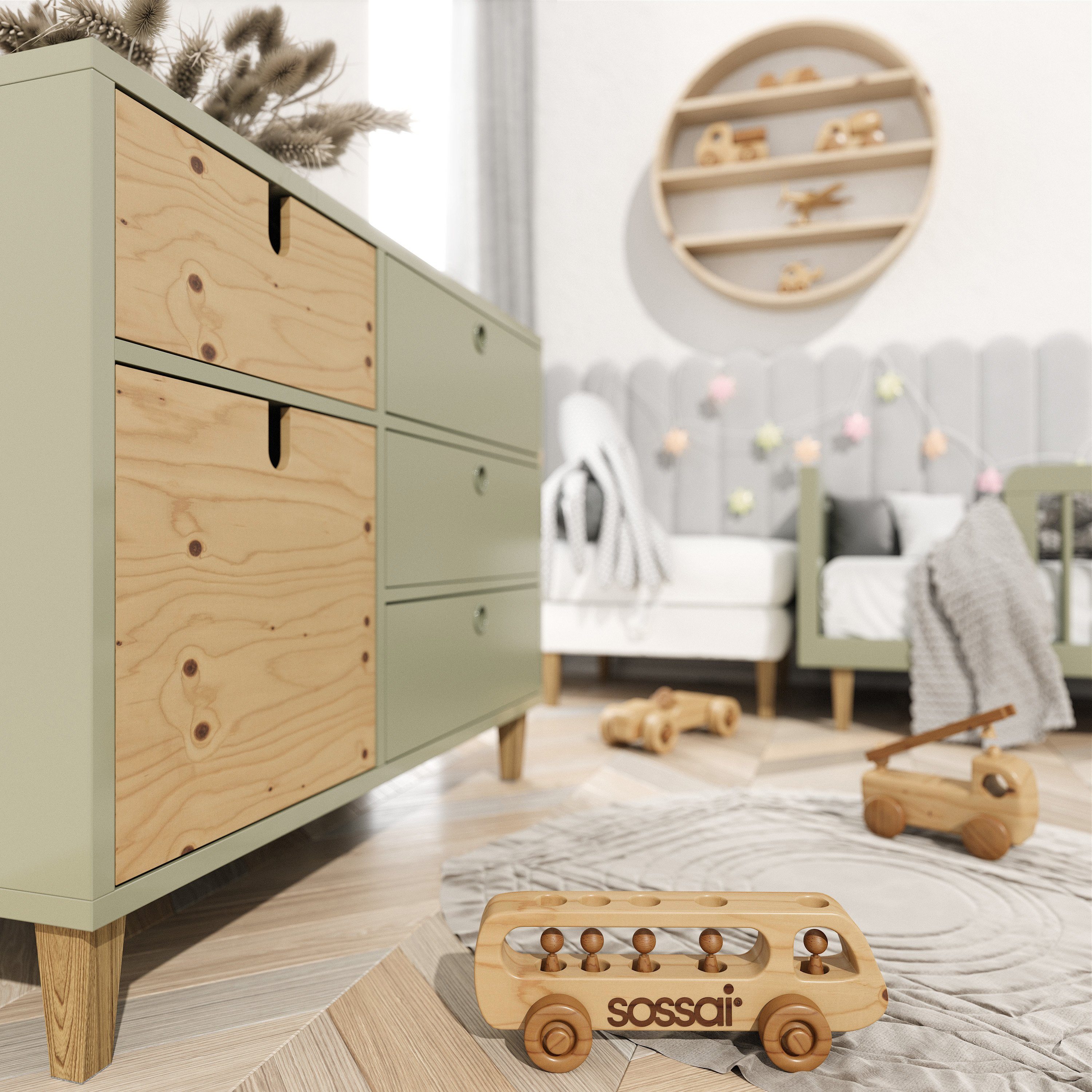 sossai® Möbelfuß Holzfüße Eckig gerade Ausführung - Eiche, (4-St), 8cm - 71cm