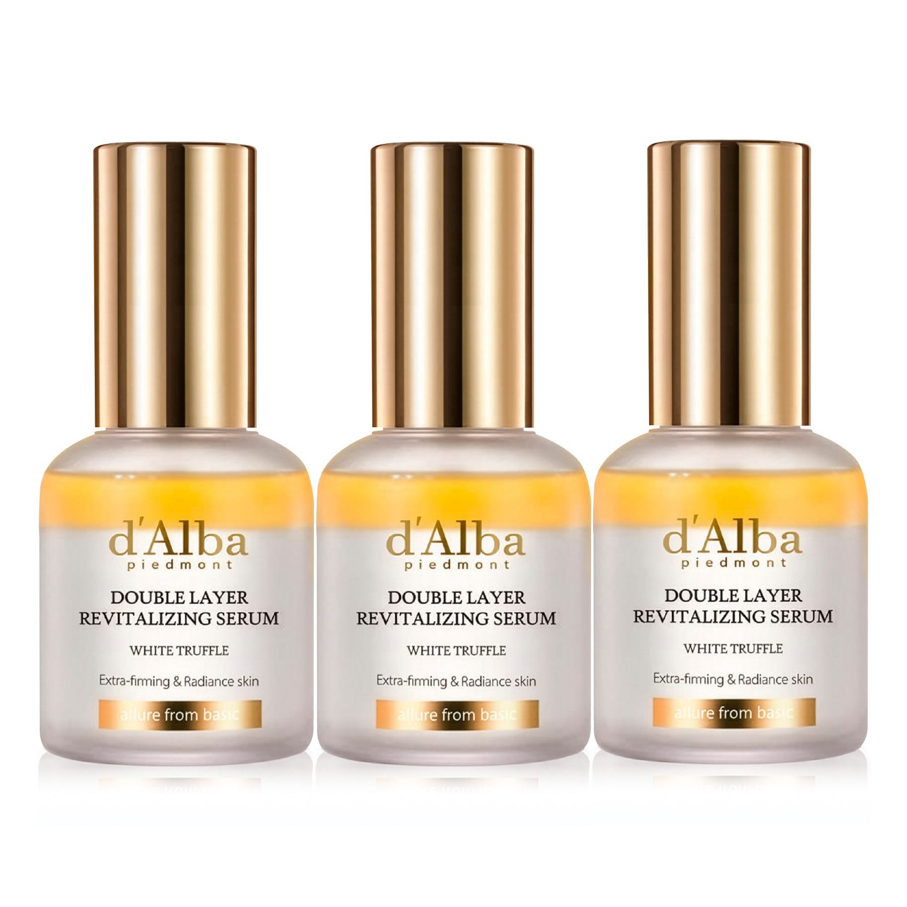 d'Alba Gesichtsserum White Truffle Double Layer Revitalizing Serum Vegan, 3-tlg., Gesichtsserum, Trüffel, Hautpflege