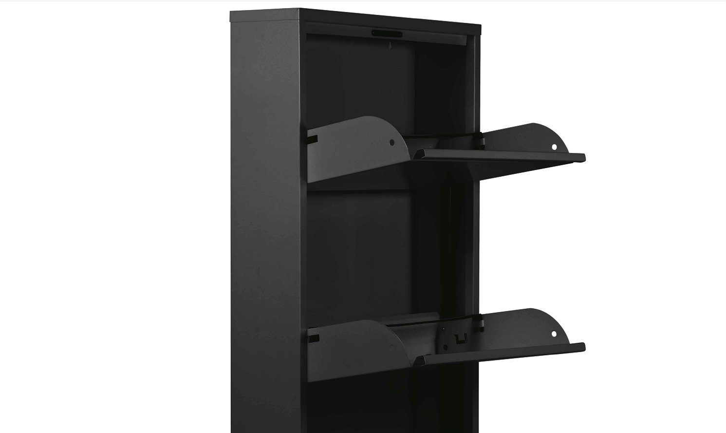 Organizer, schmaler BLACK Schuhschrank, - Schuhschrank k-hometrends 50x103x15cm 3 stilvoller KEKE