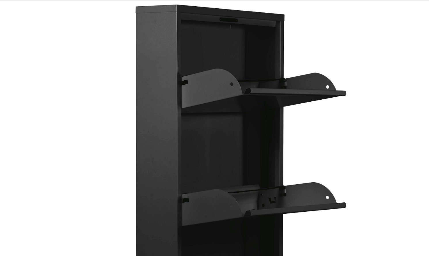 Schuhschrank schmaler Organizer, - KEKE stilvoller Schuhschrank, 3 BLACK 50x103x15cm k-hometrends