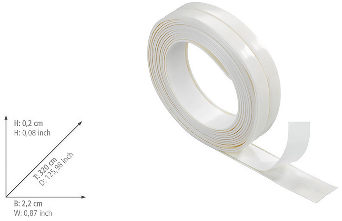 Thumbnail - WENKO Dichtungsband, (Set, 2-St), selbstklebend, 320x2,2 cm, für Badewanne, Dusche, Waschbecken