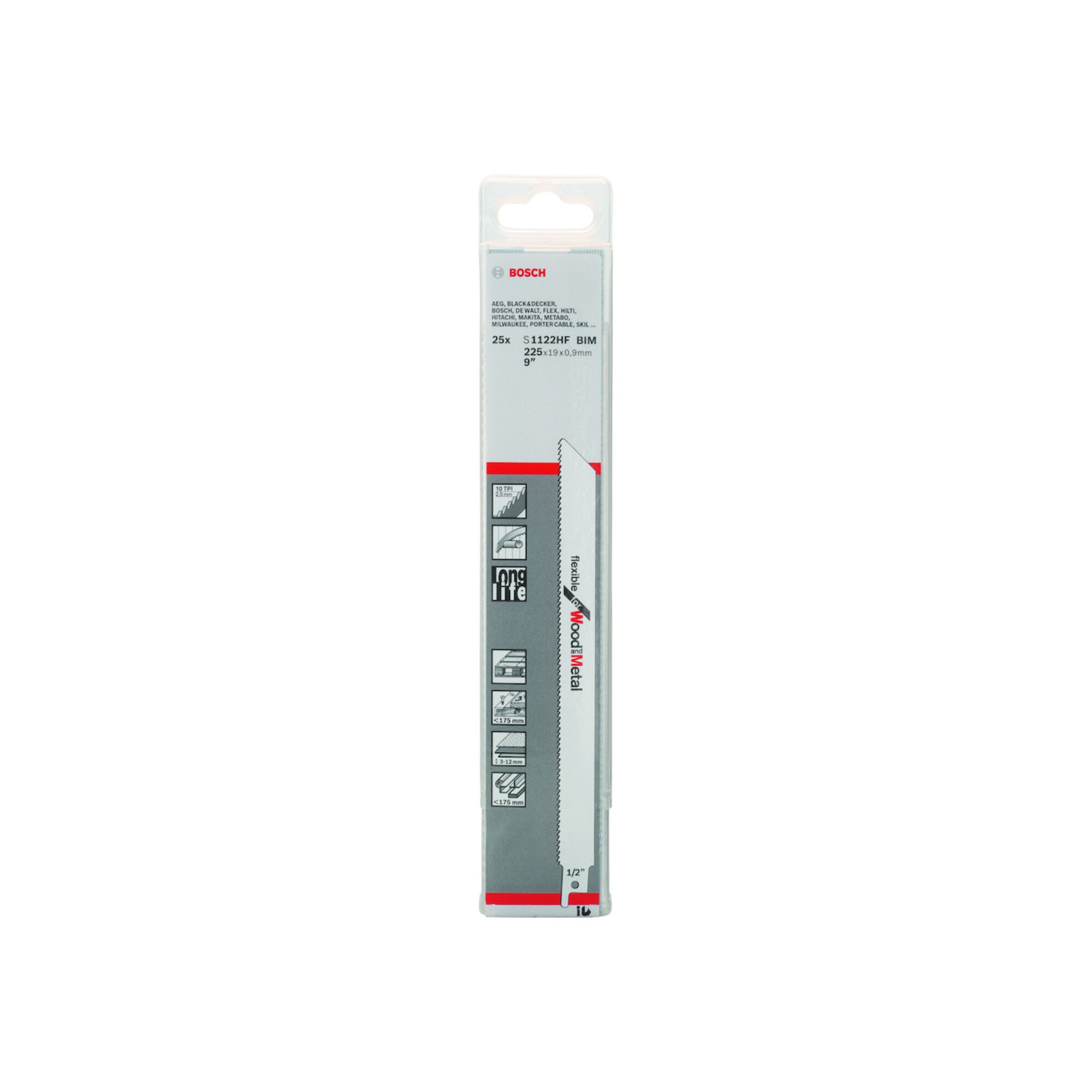 Bosch Professional Säbelsäge Bosch Säbelsägeblatt S 1122 HF VE à 25 Stück Flexible f Wood and Metal