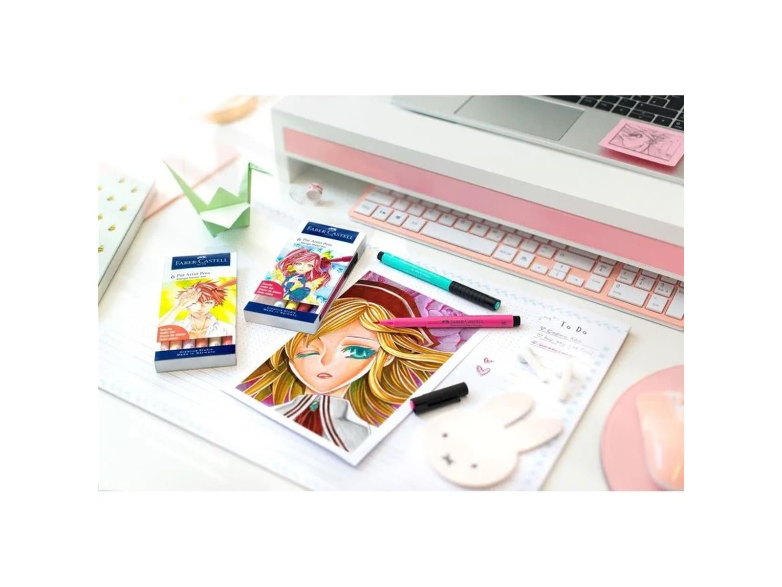 Faber-Castell Künstlerstift Faber-Castell Pitt Artist Pen Tintenschreiber - Manga Shôjo - 6er Etui