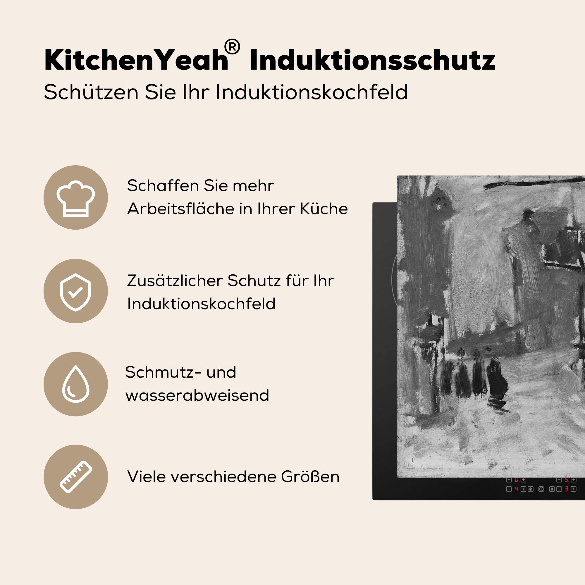 Vinyl, in Georg MuchoWow Arbeitsplatte (1 Haag tlg), Stadtbild Herdblende-/Abdeckplatte Den Hendrik Breitner, küche cm, 78x78 - Ceranfeldabdeckung, für