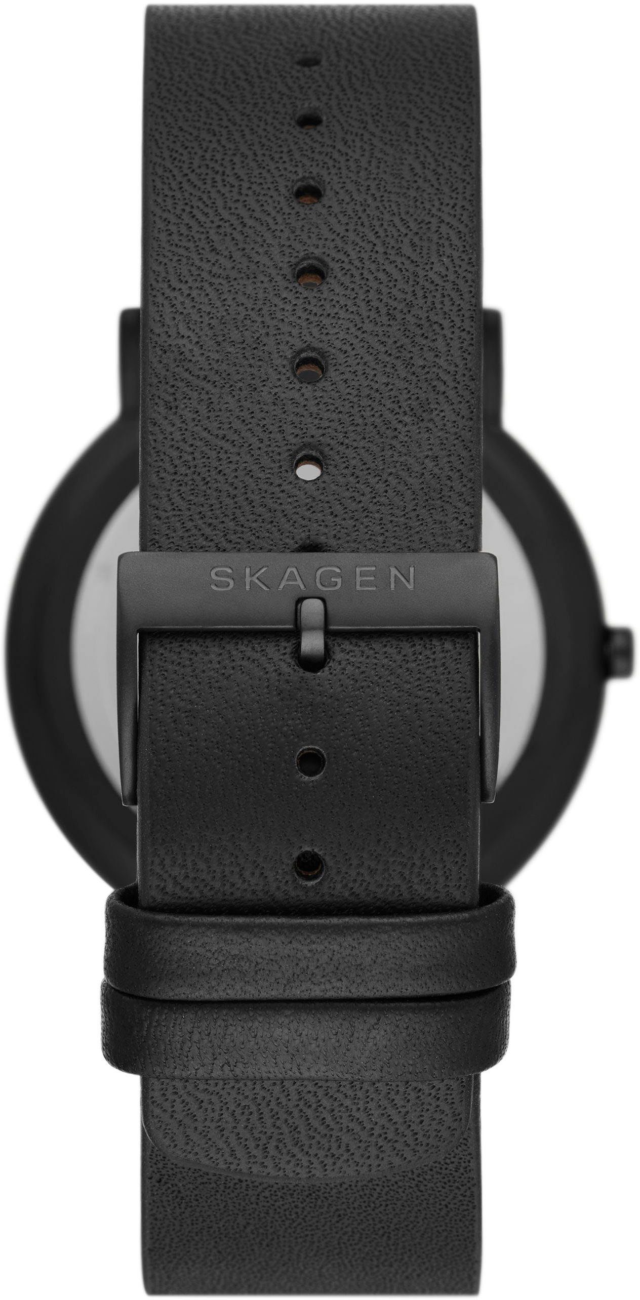 SKAGEN Quarzuhr SIGNATUR SKW6902, Armbanduhr, Herrenuhr, Damenuhr, analog, Lederarmband