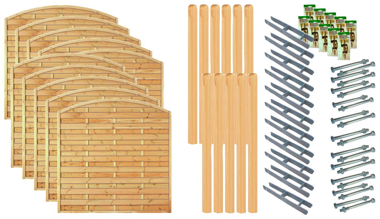 Tetzner & Jentzsch Dichtzaun Madison 8, (Set), 10 Elemente, LxH: 1899x180 cm