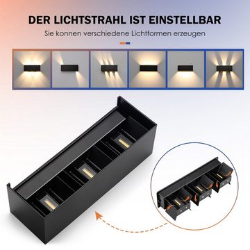 WILGOON Wandleuchte 21W Quader LED Wandlampe Wandlampen Auf & ab Einstellbarer Lichtstrahl, LED fest integriert, Warmweiß, Innen/Außen, Aussenlampen, für Wohnzimmer, Hallen, Gaststätten, Hotel