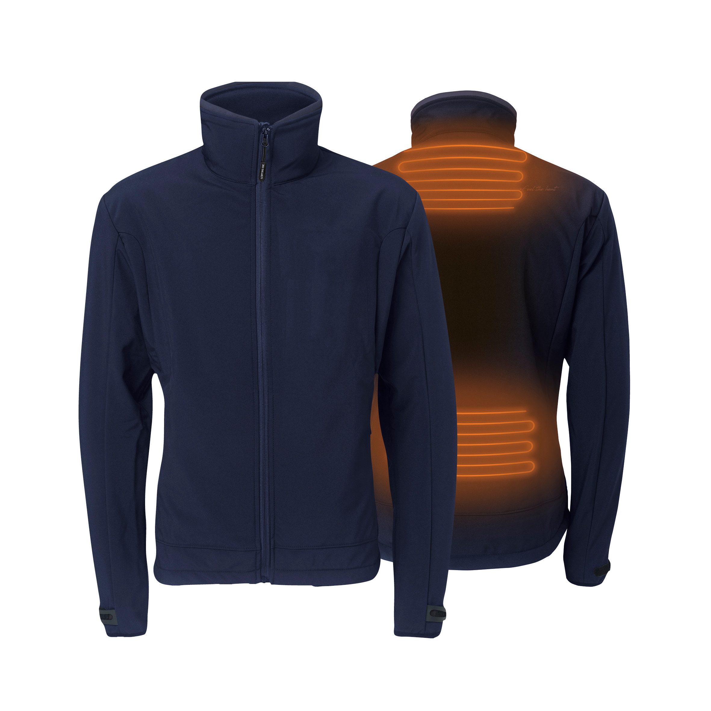 30seven Softshelljacke beheizte Softshelljacke Regular Fit - Marineblau 5V Set inkl. 2 Powerbank & Ladekabel