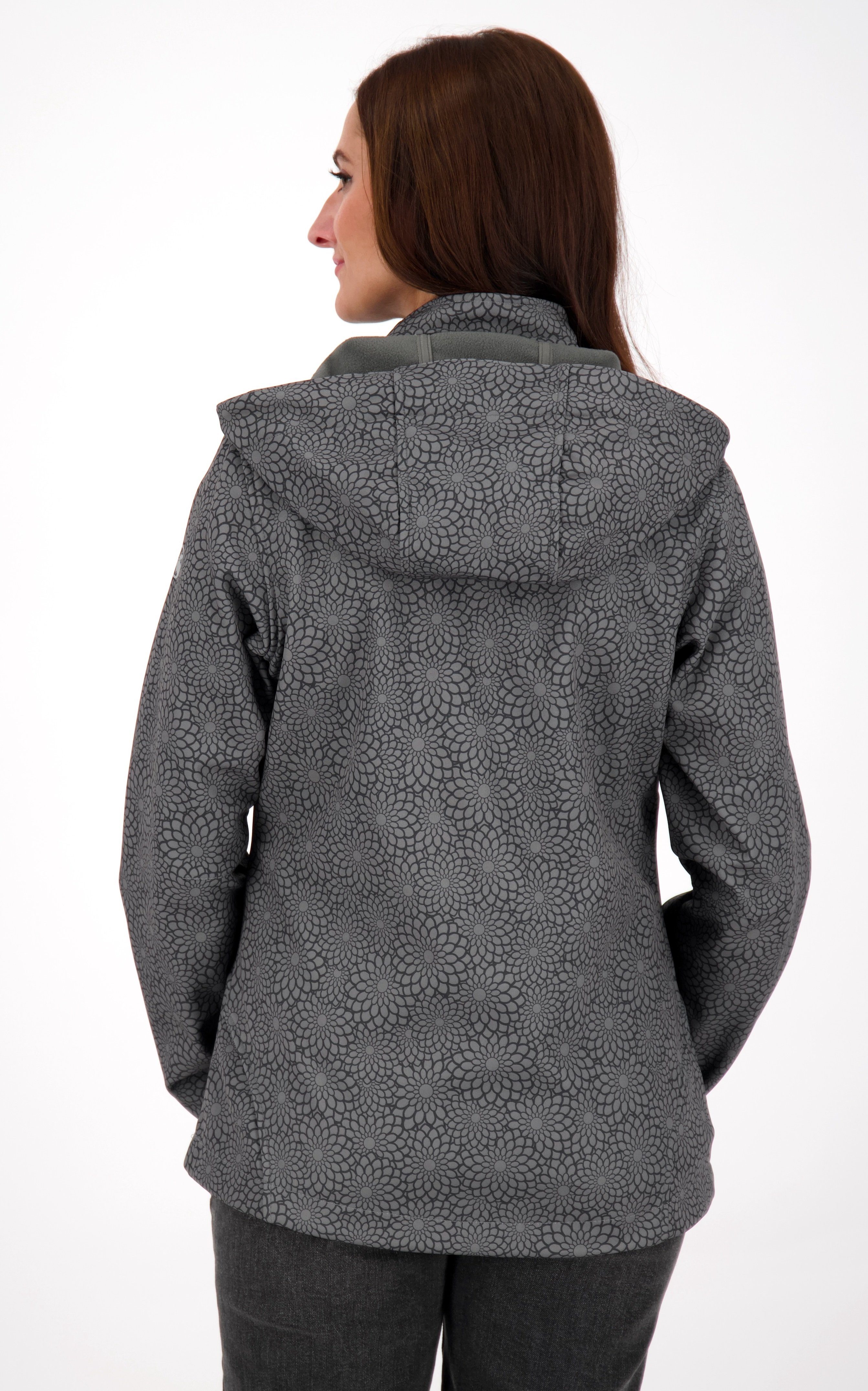 DEPROC Active Softshelljacke SHELBY PEAK DC leichte Softshelljacke mit All-Over-Print und abnehmbarer Kapuze