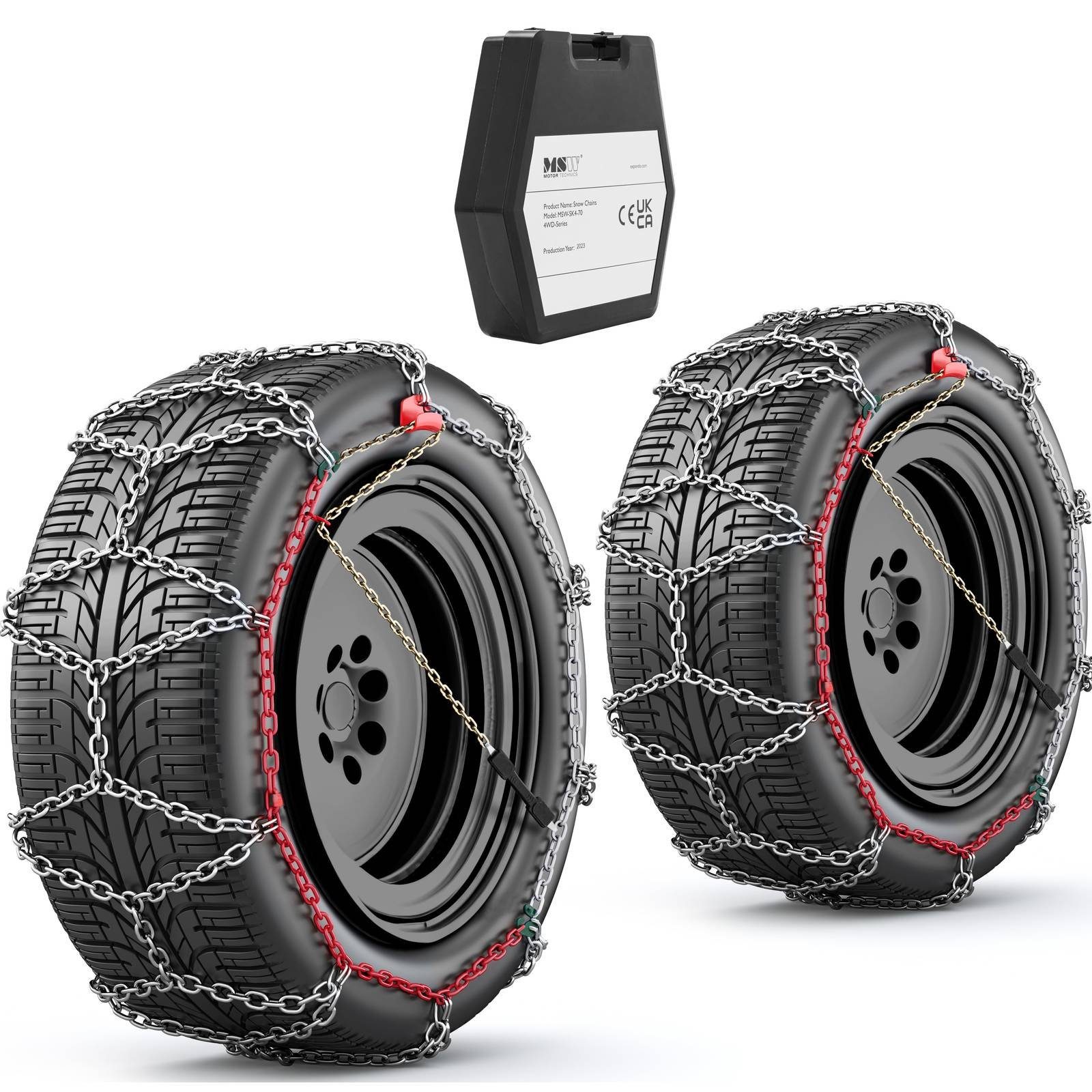 MSW Schneeketten Schneeketten Auto Pkw Quatro Reifenkette 750×16 / 8.5 r17.5 / 225/75