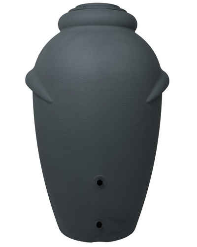 ONDIS24 Regentonne Amphore Wasserbehälter Wasserspeicher aus Kunststoff, 360 l, mit 2 Entnahmestellen und integriertem Blumenkübel