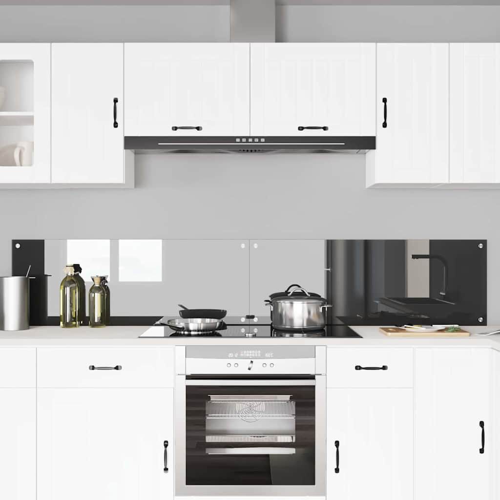 vidaXL Küchenrückwand Küchenrückwand 2 stk. Dunkelgrau 110 x 40 cm Gehärtetes Glas, (2-tlg)