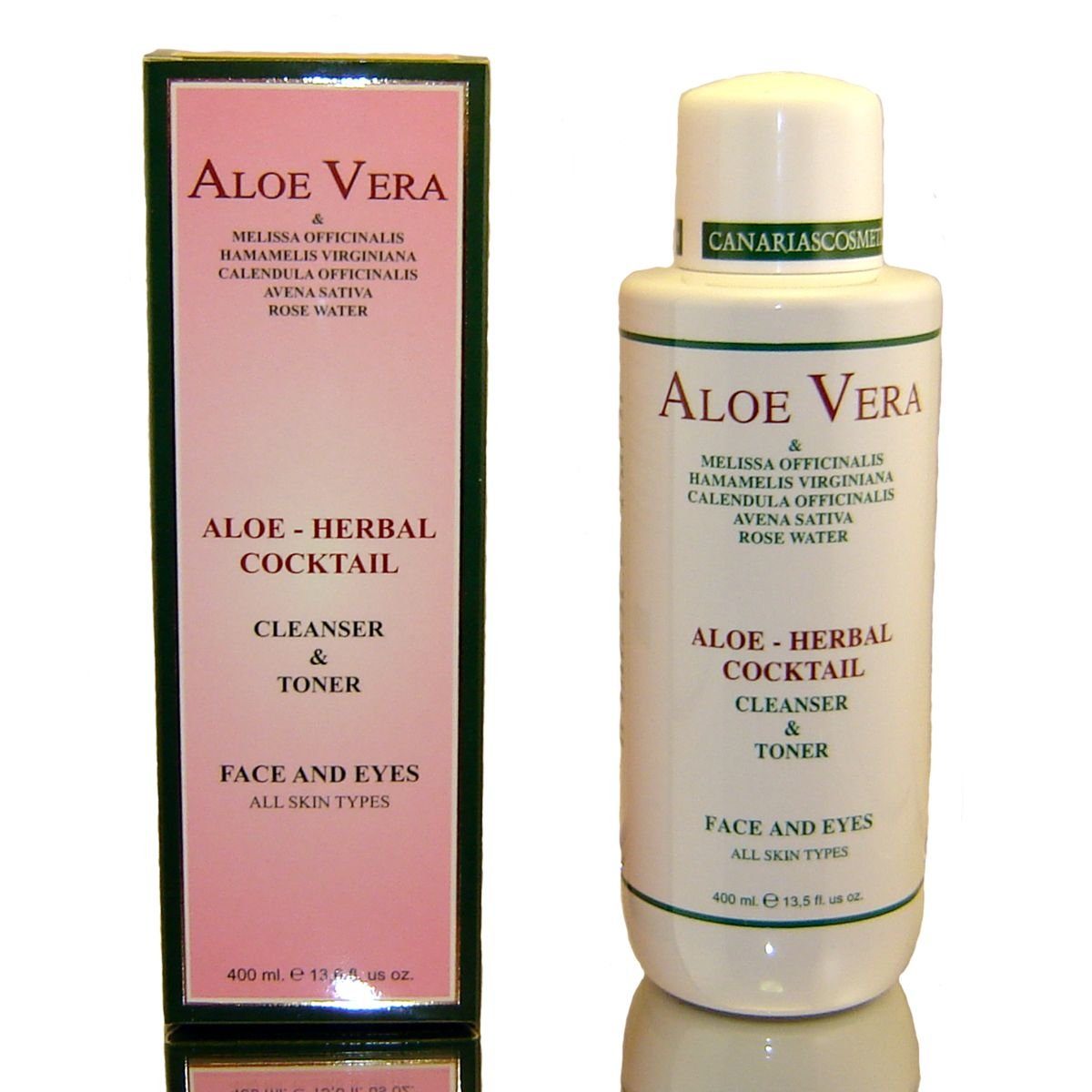 ml), Herbal Aloe Gesichtsreinigungsgel Toner CC (400 canarias Cocktail Cleanser, - Cleanser cosmetics Toner &