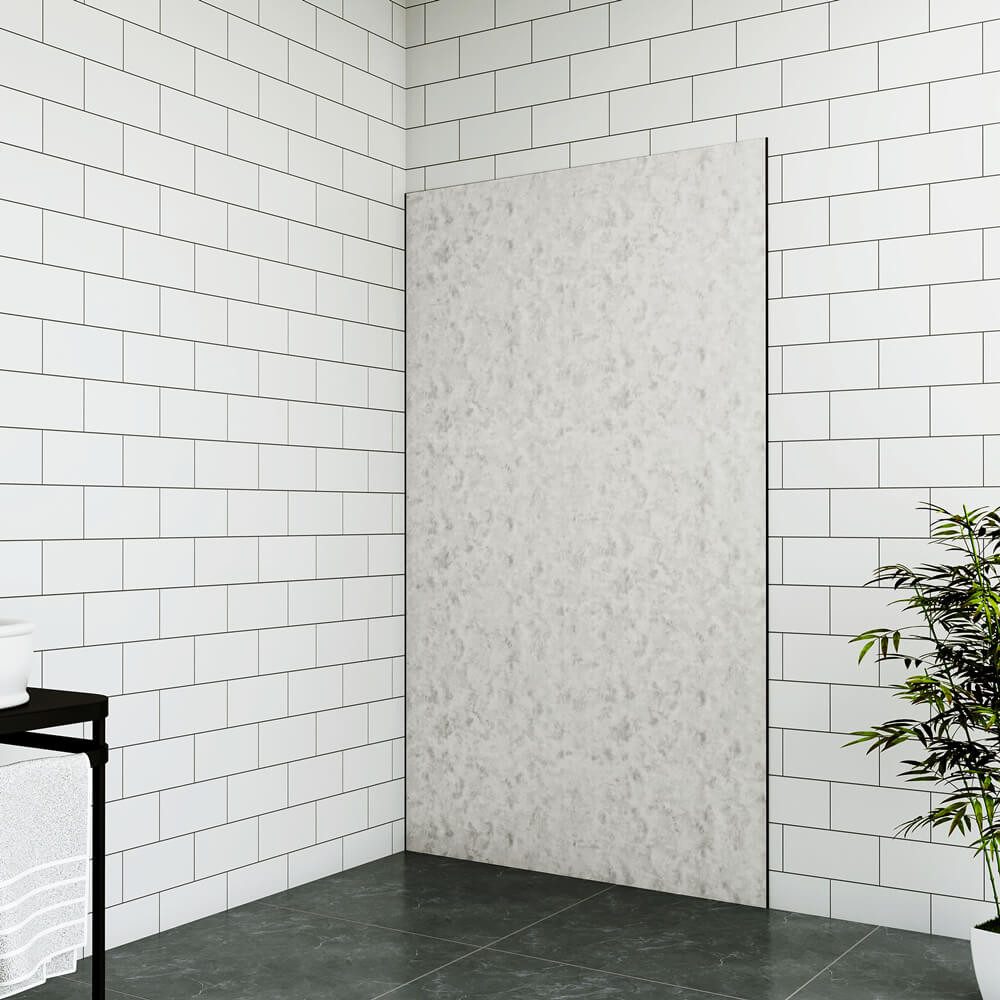 duschspa Duschrückwand 80/90/100/120x210x0.3cm zementgrau PE-Aluminiumpaneele Duschwand, (Set)