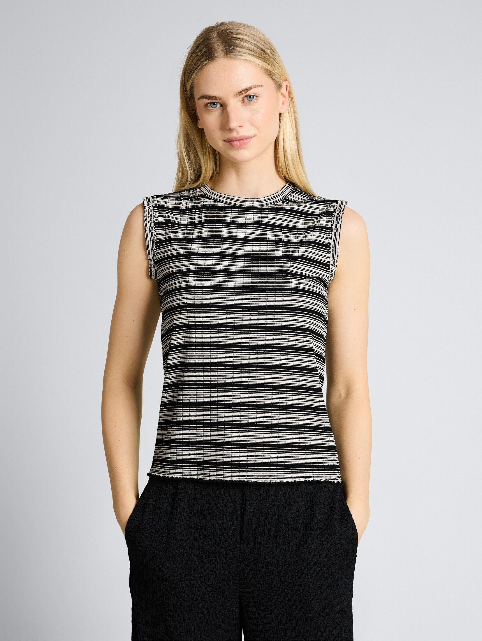 TOM TAILOR Denim Trägertop T-Shirt Top mit Streifenmuster