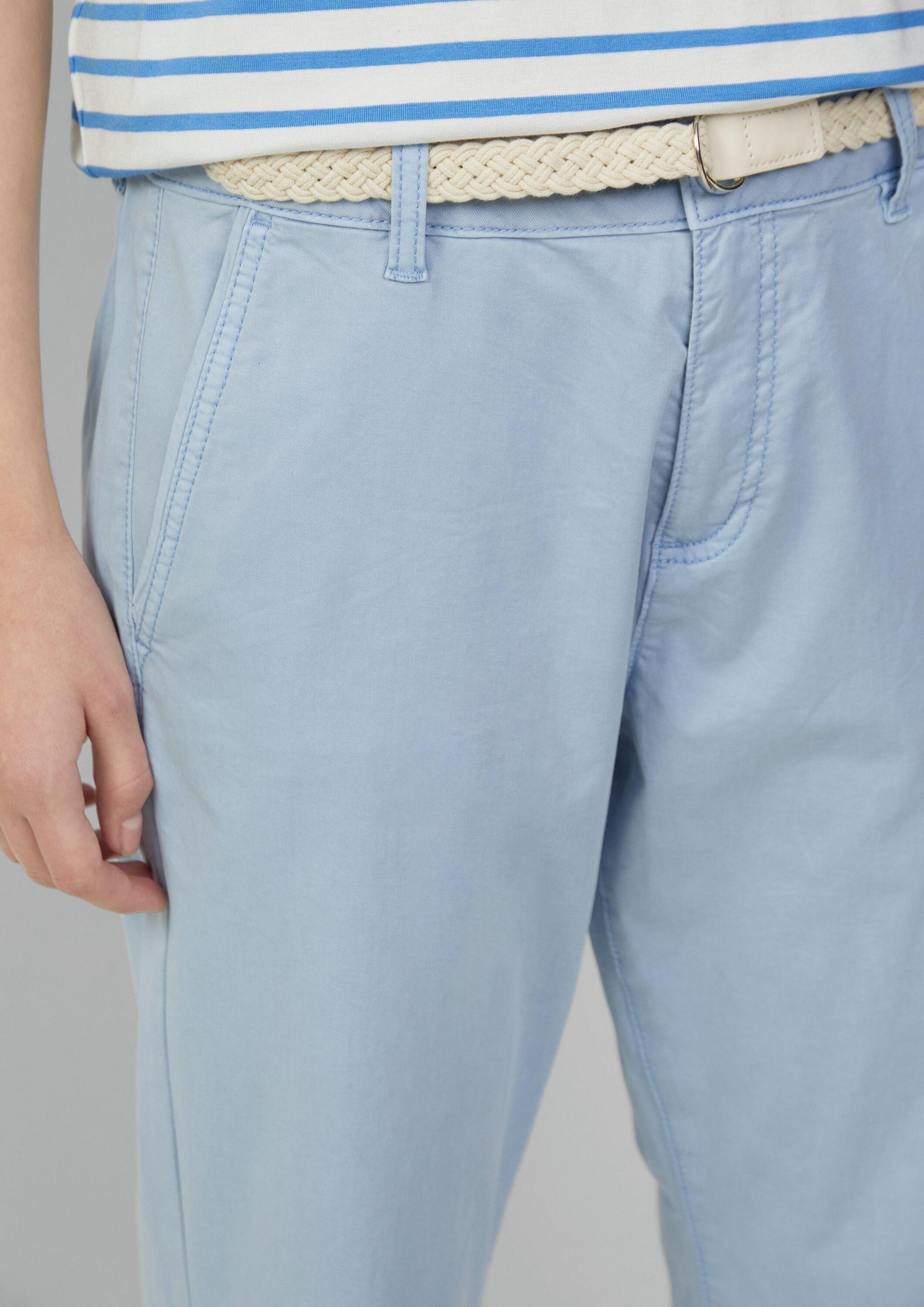 s.Oliver Chinos Hose CHINO Chino mit geflochtenem Gürtel und Garment Dye