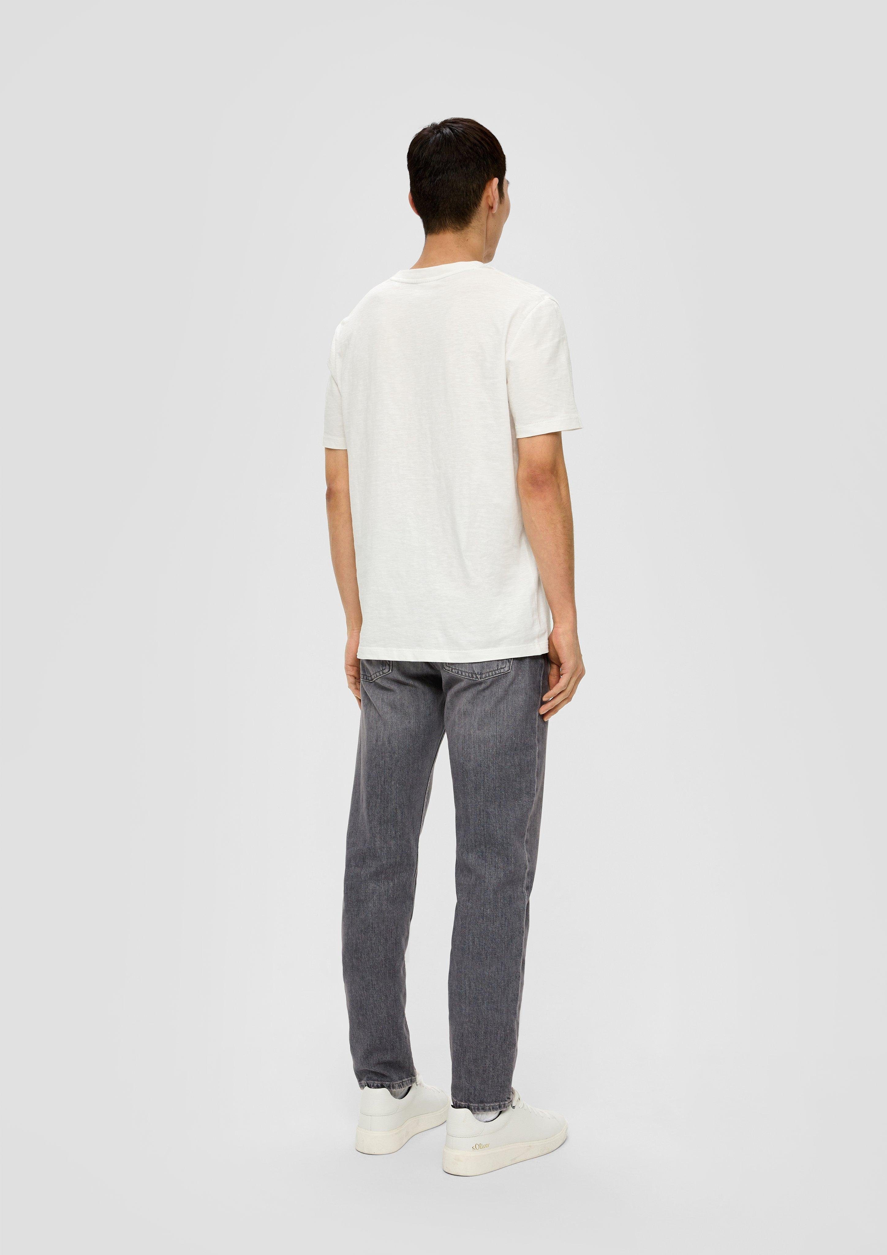 Nelio s.Oliver Slim Slim Jeans Mid / / Fit Leg Rise / Leder-Patch Waschung, Stoffhose