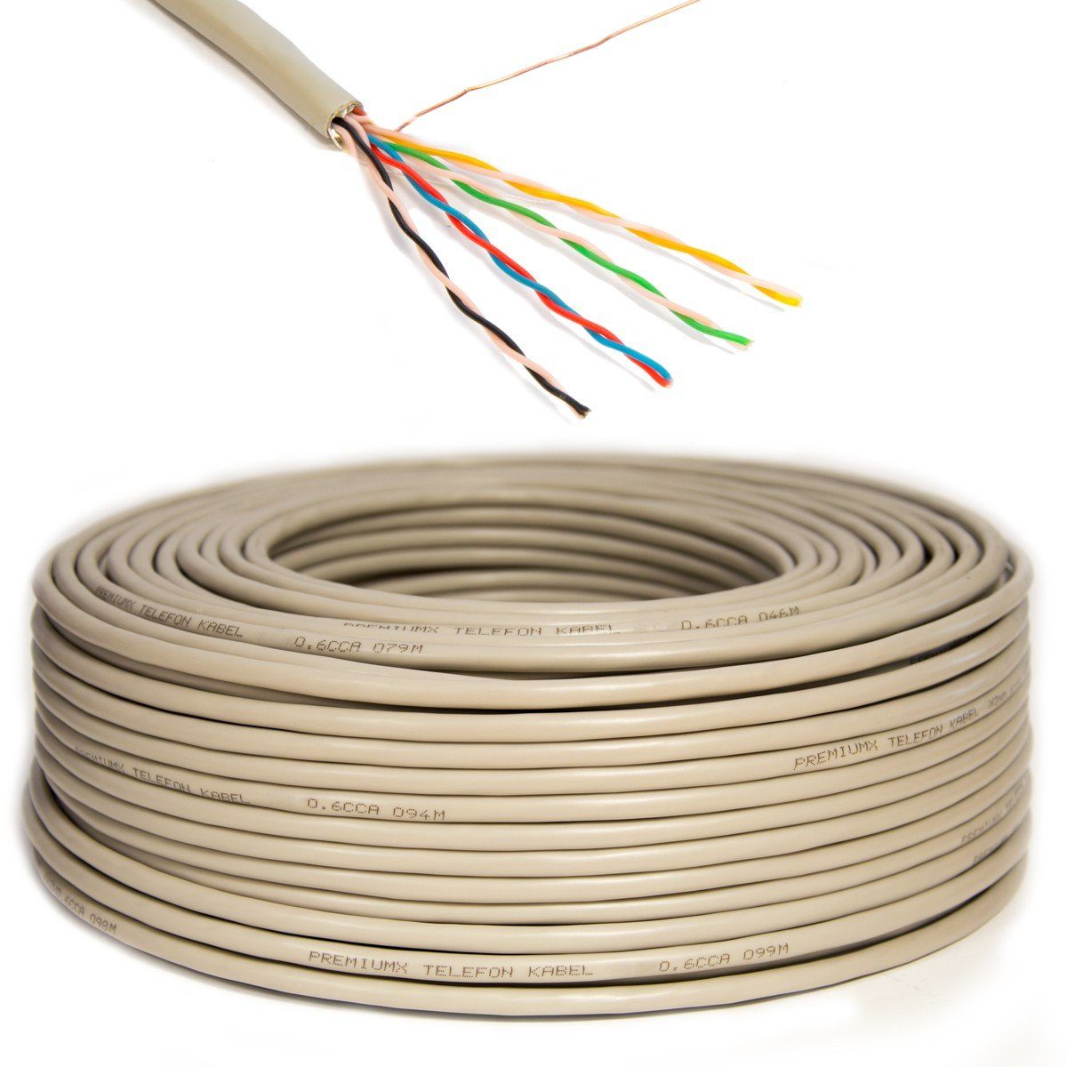 PremiumX 25m Telefonkabel 4x2x0,6mm J-Y(ST)Y Telefonleitung 8-Adern Installationskabel