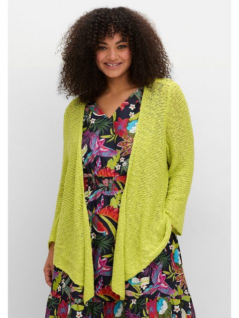 sheego by Joe Browns Strickjacke Große Größen im Häkel-Look, mit zipfeligem günstig online kaufen
