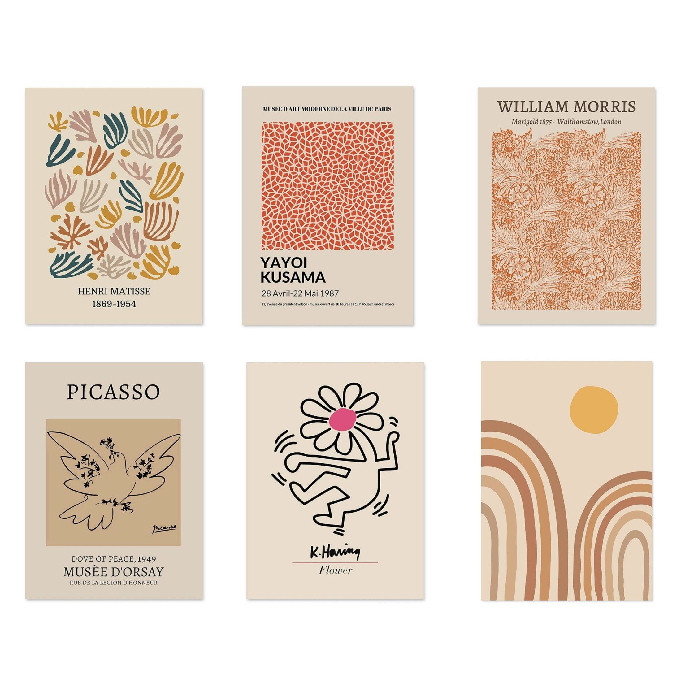 JUSTGOODMOOD Poster William Morris Picasso und Andy Warhol als Deko Print ohne Rahmen B 13, B (1 St)
