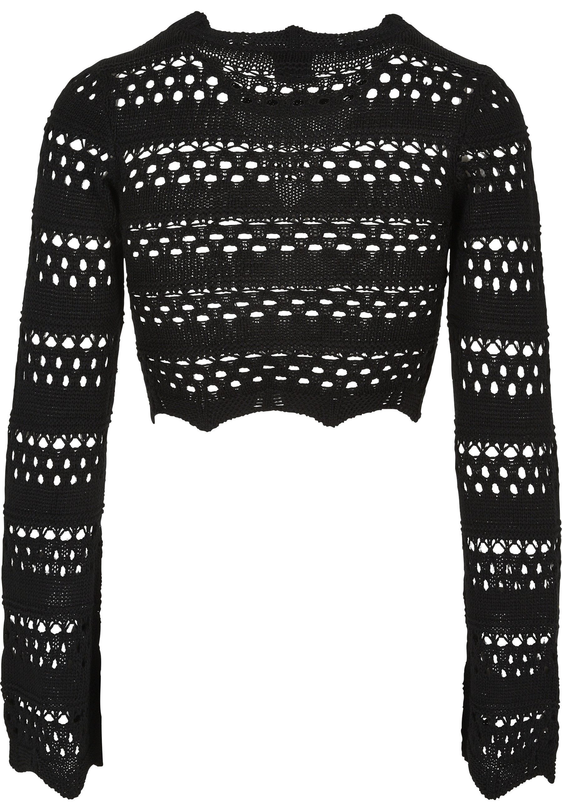 URBAN CLASSICS Rundhalspullover Urban Classics Damen Ladies Cropped Crochet Knit Sweater (1-tlg)
